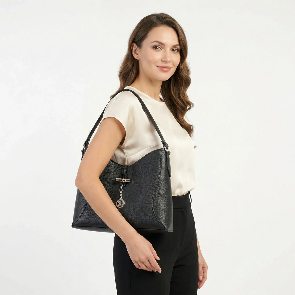 Borsa a Tracolla Lorenza in Vera Pelle Grande Capiente - Stile Donna Bags