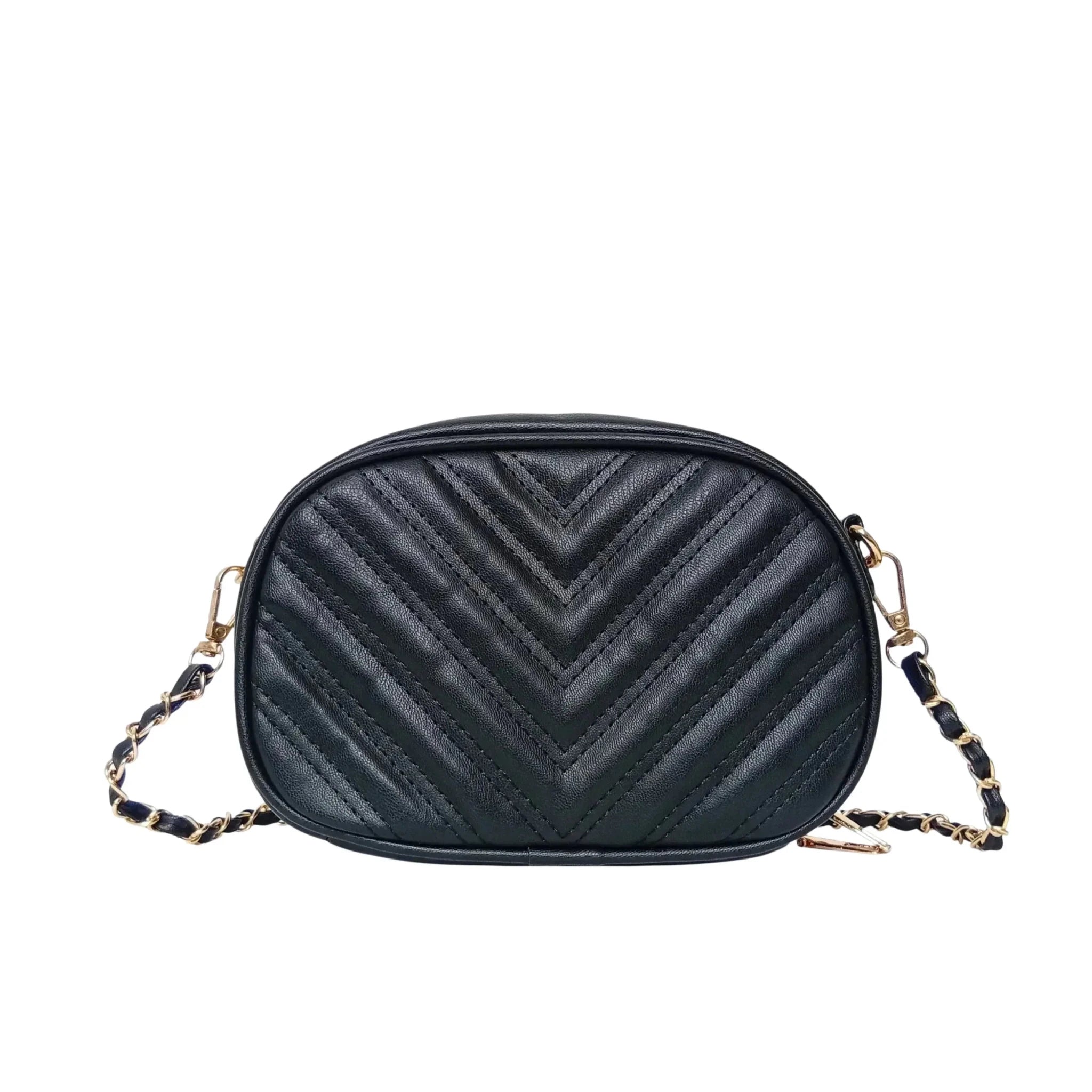 Borsa a Tracolla Ovale Trapuntata in Ecopelle Leggera - Stile Donna Bags