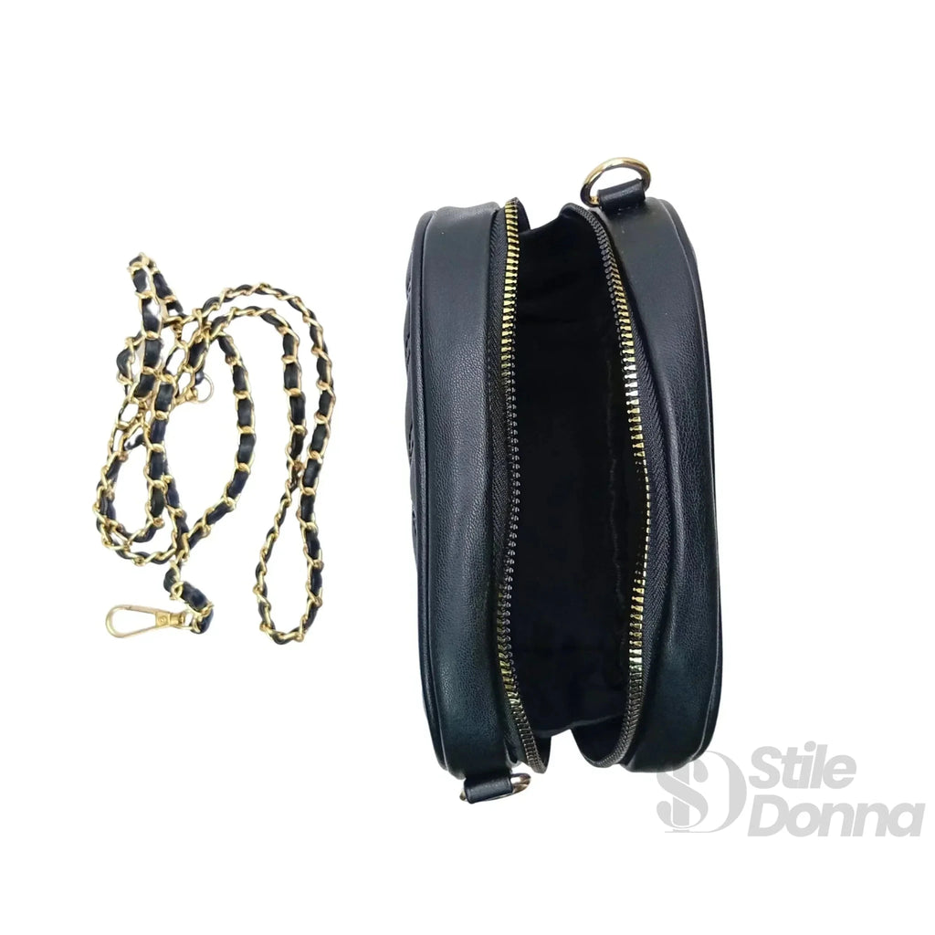 Borsa a Tracolla Ovale Trapuntata in Ecopelle Leggera - Stile Donna Bags