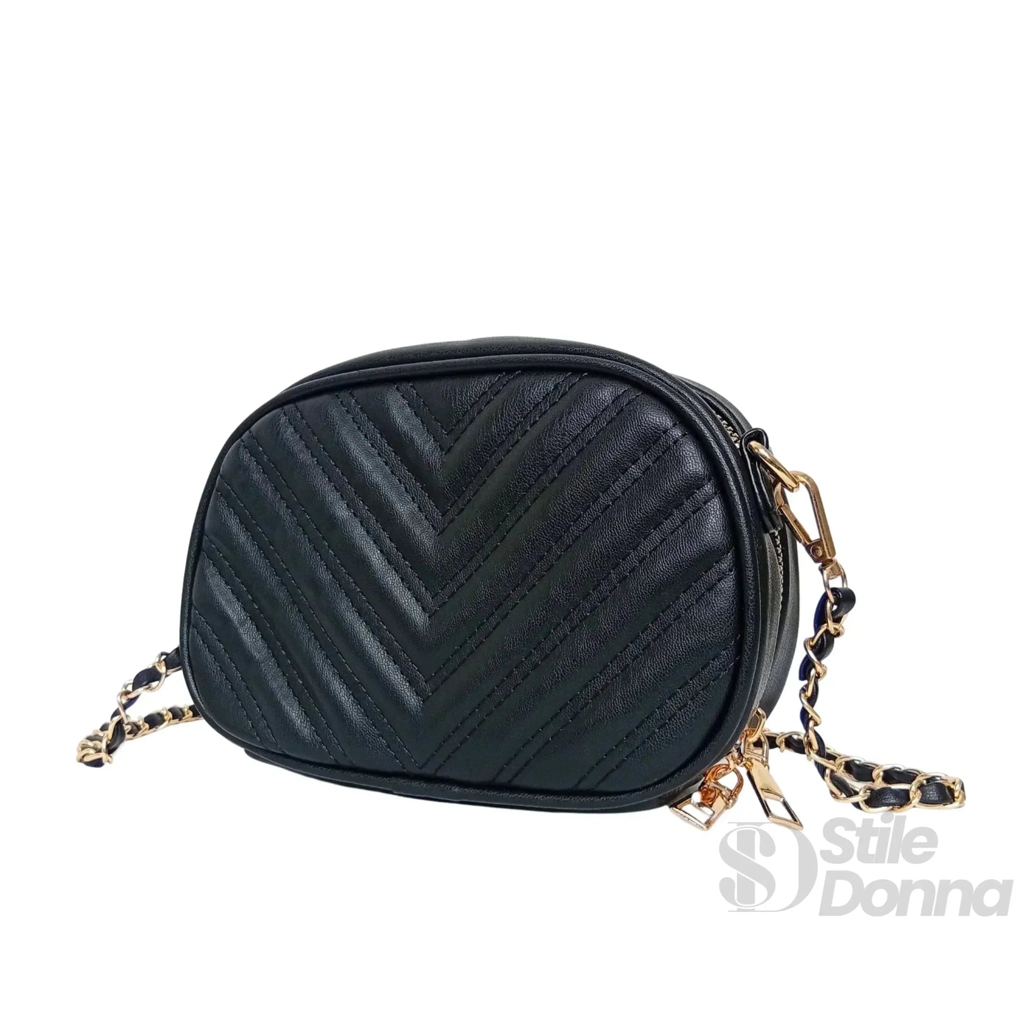 Borsa a Tracolla Ovale Trapuntata in Ecopelle Leggera - Stile Donna Bags