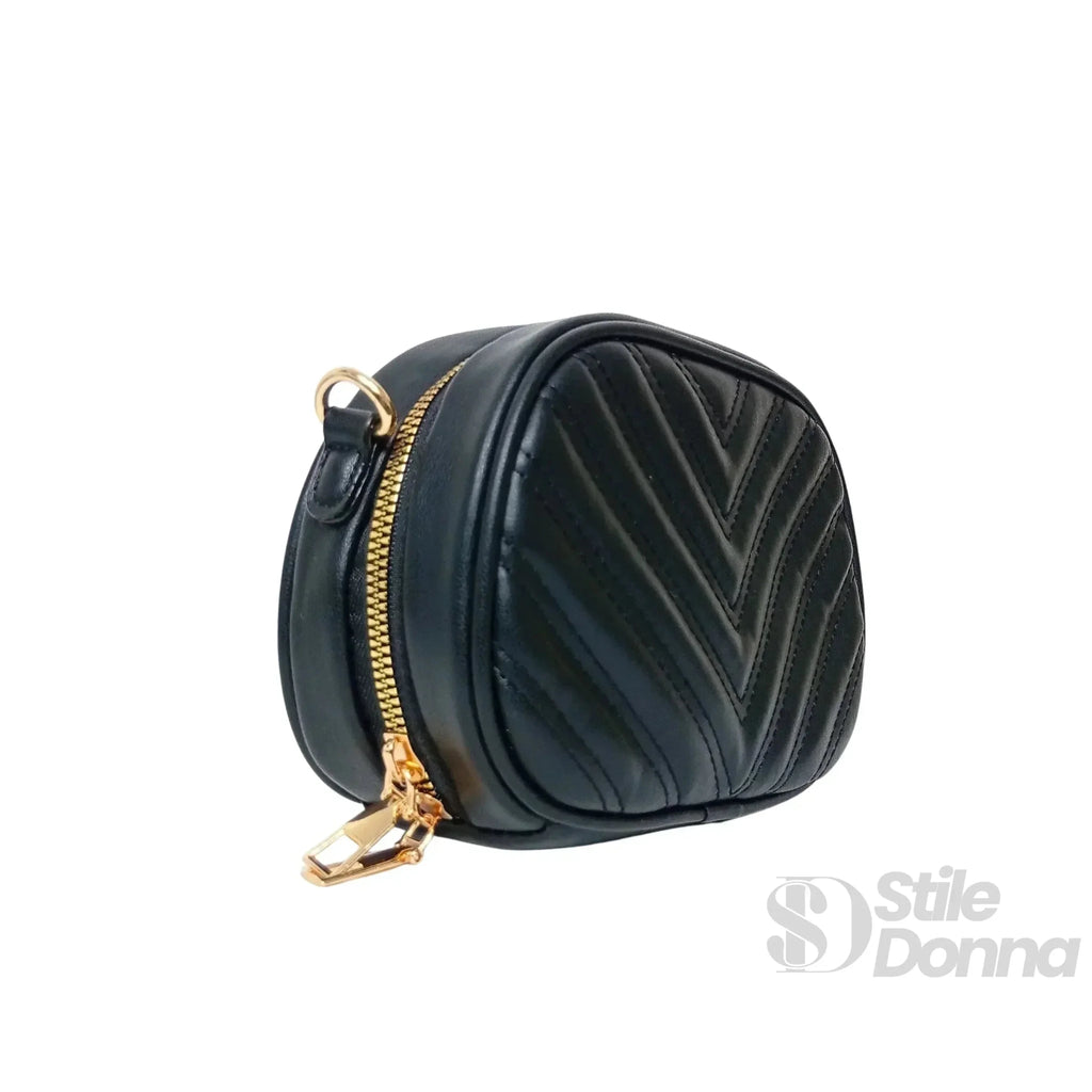 Borsa a Tracolla Ovale Trapuntata in Ecopelle Leggera - Stile Donna Bags
