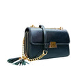 Borsa a Tracolla Vallo in Ecopelle Nera con Finiture Dorate - Stile Donna Bags