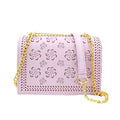 Borsa a Tracolla Viola con Catena Dorata in Ecopelle - Stile Donna Bags