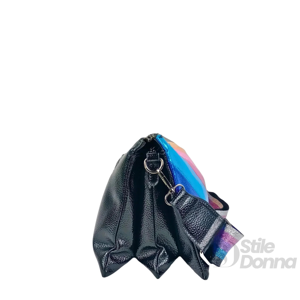 Borsa a Tracolla in Ecopelle Arcobaleno Metallizzata - Stile Donna Bags