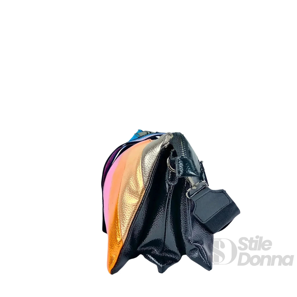 Borsa a Tracolla in Ecopelle Arcobaleno Metallizzata - Stile Donna Bags
