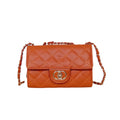 Borsa a Tracolla in Ecopelle Marrone con Catena Oro - Stile Donna Bags