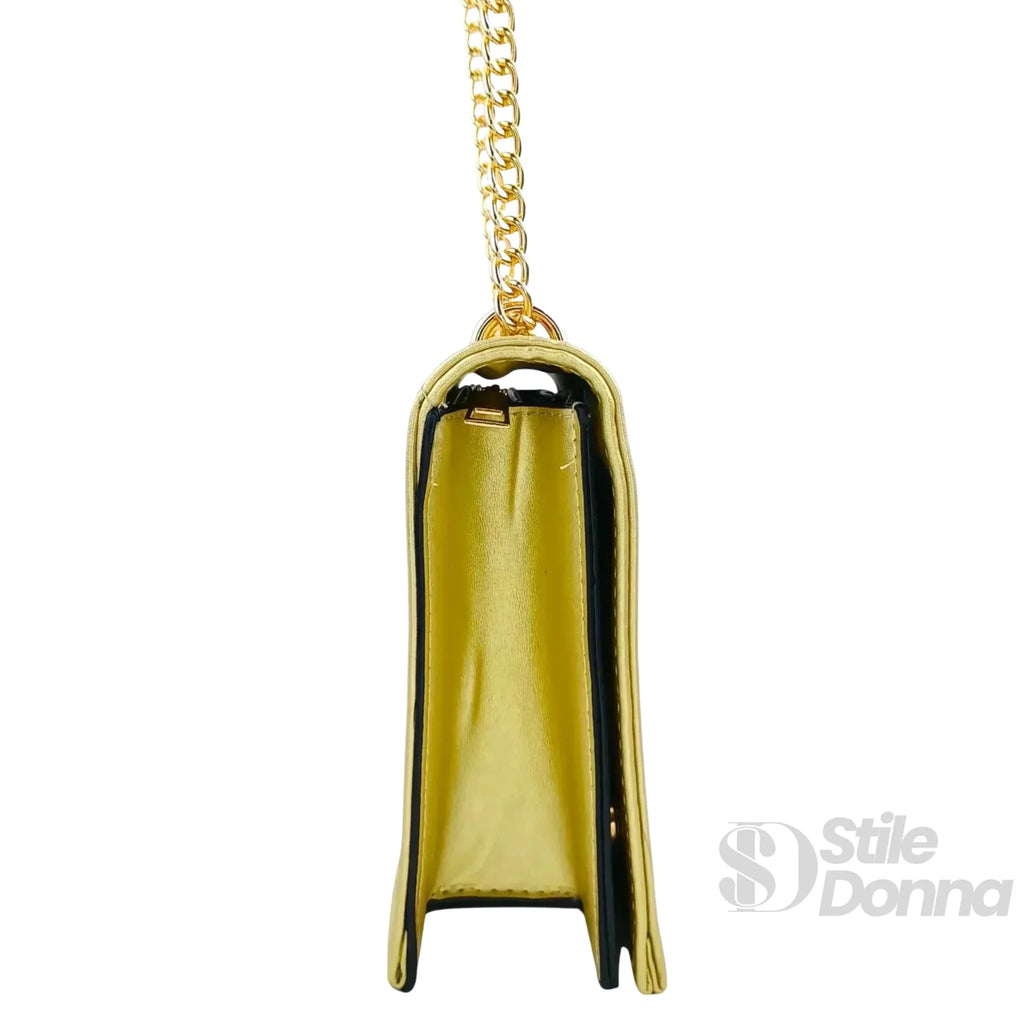 Borsa a Tracolla in Ecopelle con Catena Elegante e Versatile - Stile Donna Bags