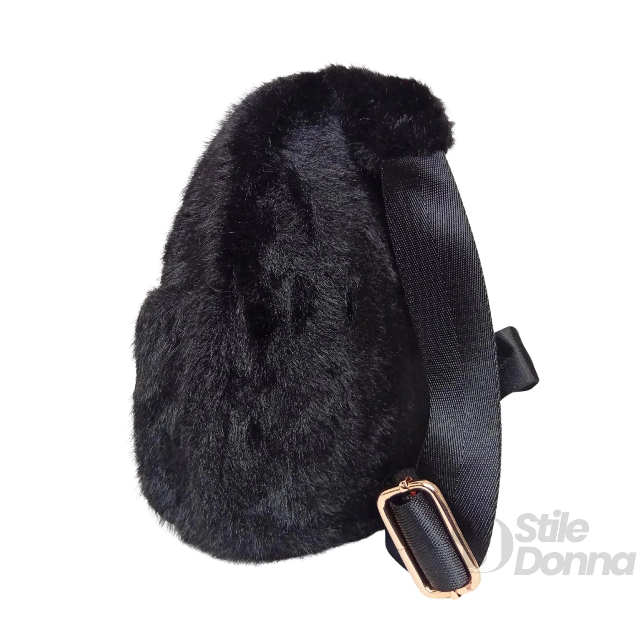Borsa a Tracolla in Pelliccia Sintetica Morbida per Giorno e Sera - Stile Donna Bags