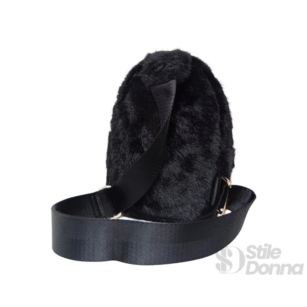 Borsa a Tracolla in Pelliccia Sintetica Morbida per Giorno e Sera - Stile Donna Bags