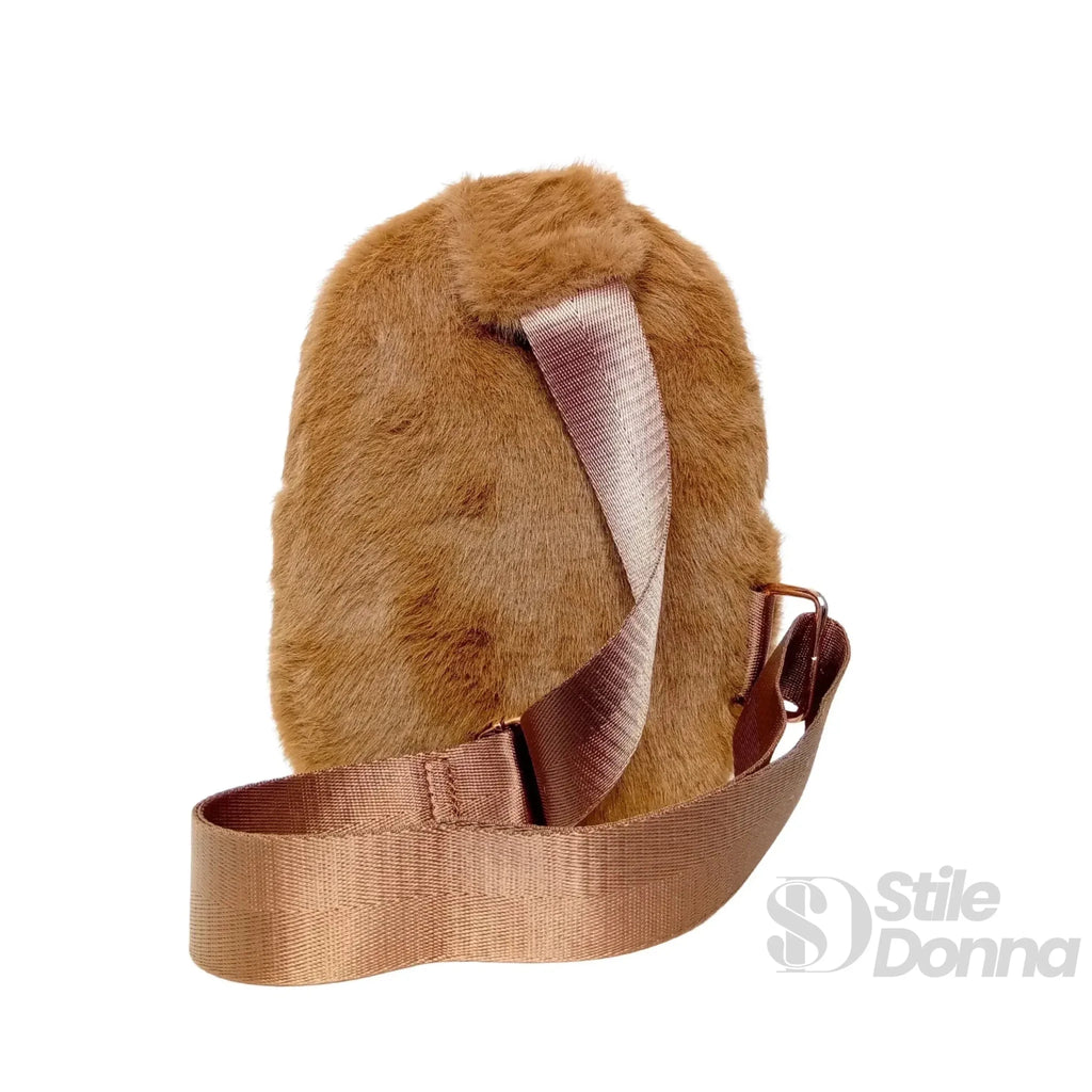 Borsa a Tracolla in Pelliccia Sintetica Morbida per Giorno e Sera - Stile Donna Bags