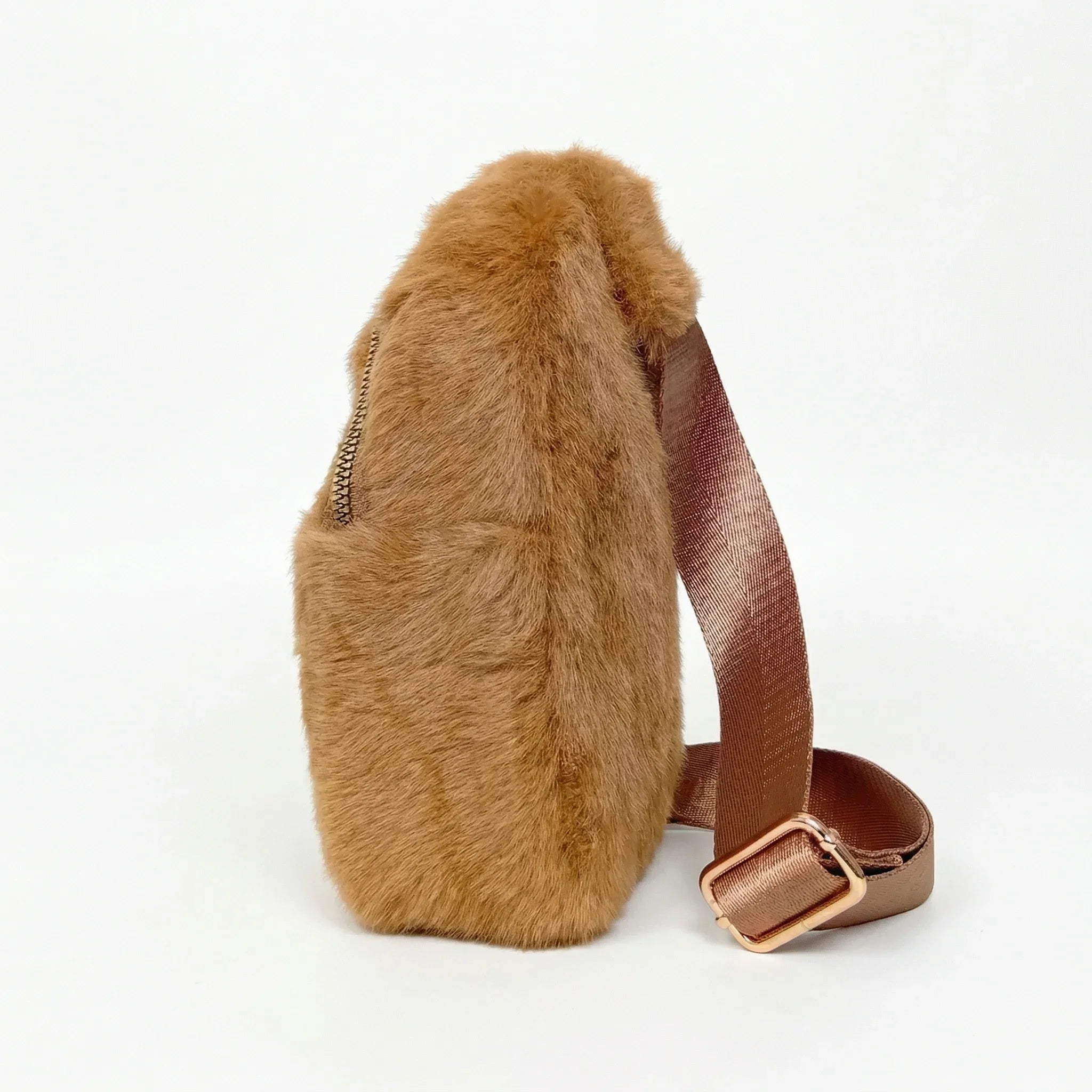 Borsa a Tracolla in Pelliccia Sintetica Morbida per Giorno e Sera - Stile Donna Bags