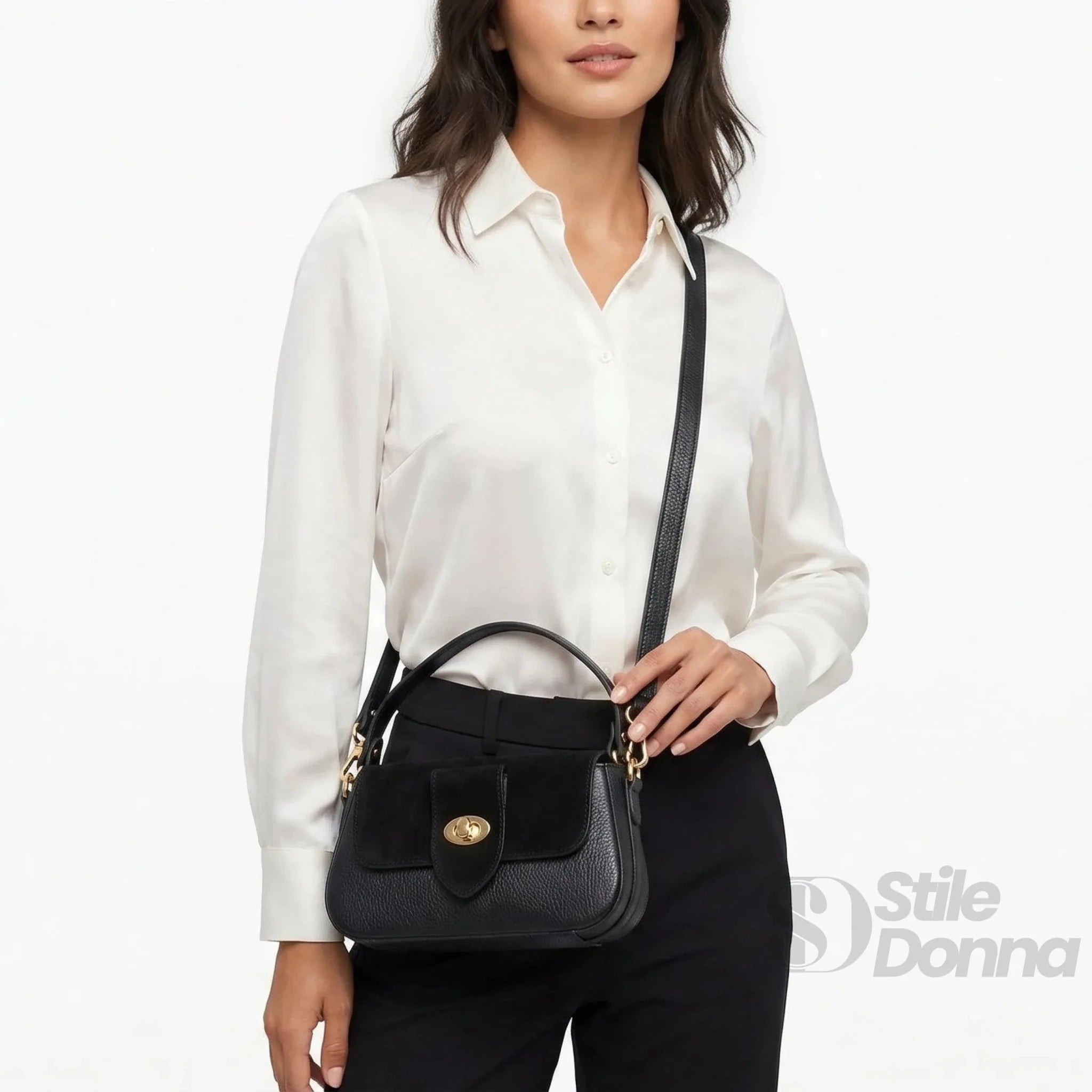 Bella Nova Borsa a Tracolla in Vera Pelle e Camoscio - Stile Donna Bags