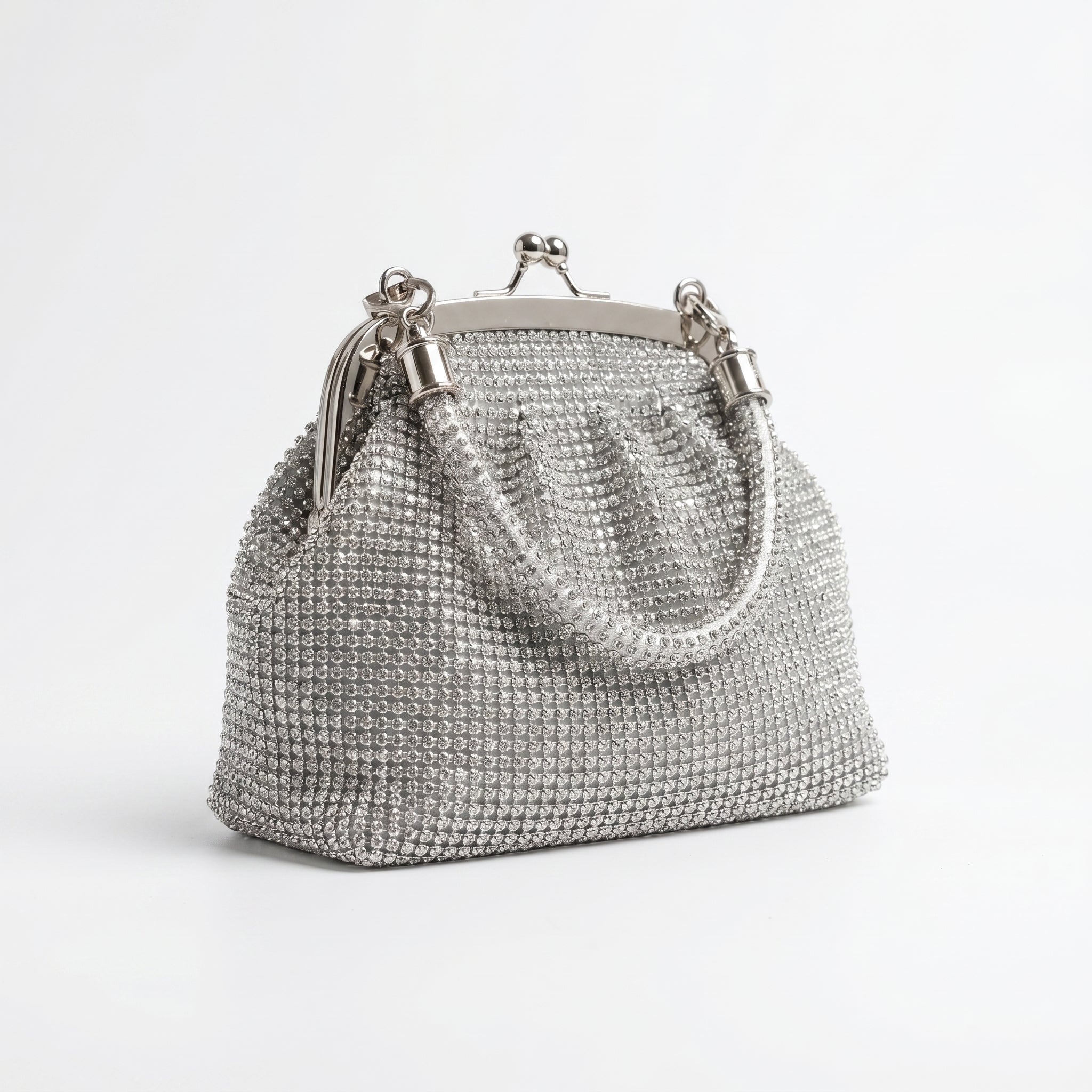 Borsa da Sera in Mesh di Strass Argento - Stile Donna Bags