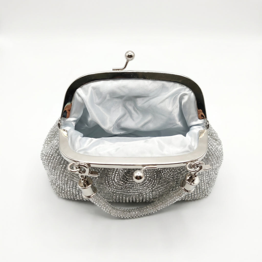 Borsa da Sera in Mesh di Strass Argento - Stile Donna Bags