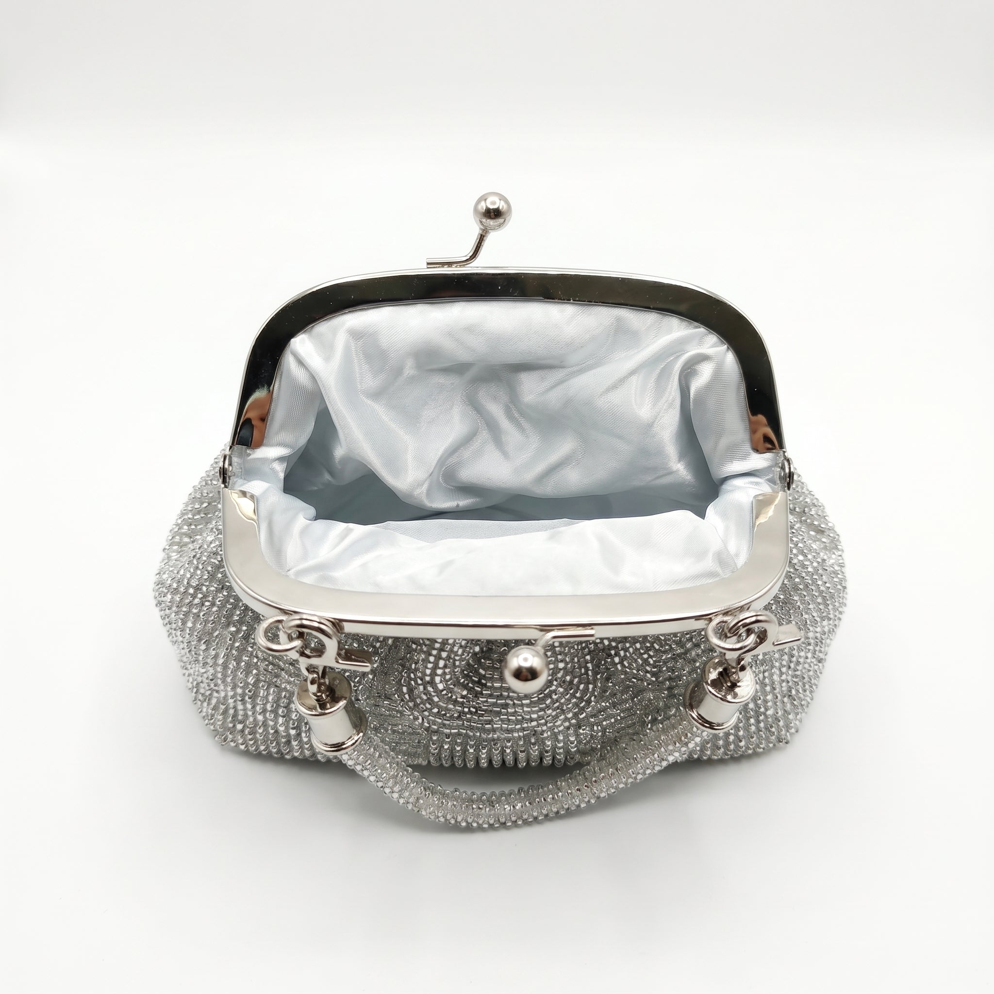 Borsa da Sera in Mesh di Strass Argento - Stile Donna Bags