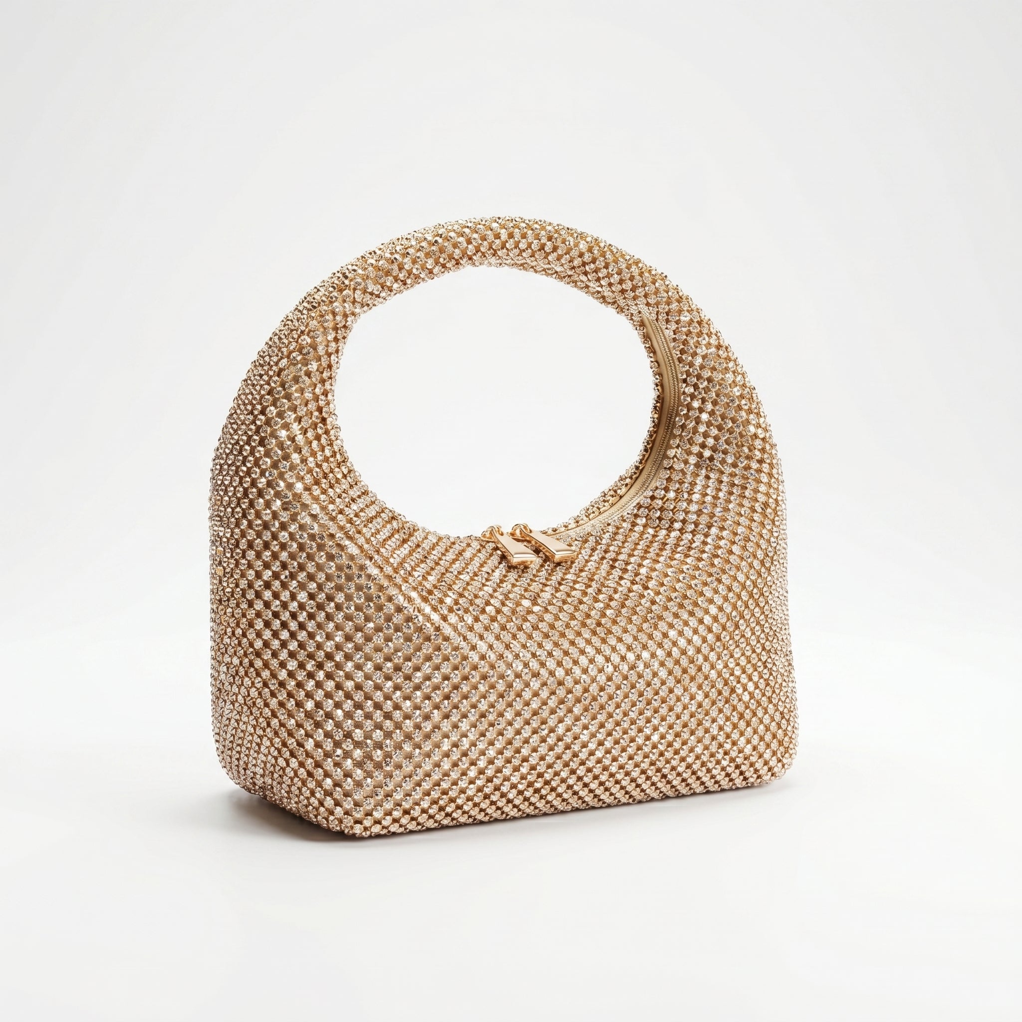 Borsa da Sera in Mesh di Strass Oro - Stile Donna Bags