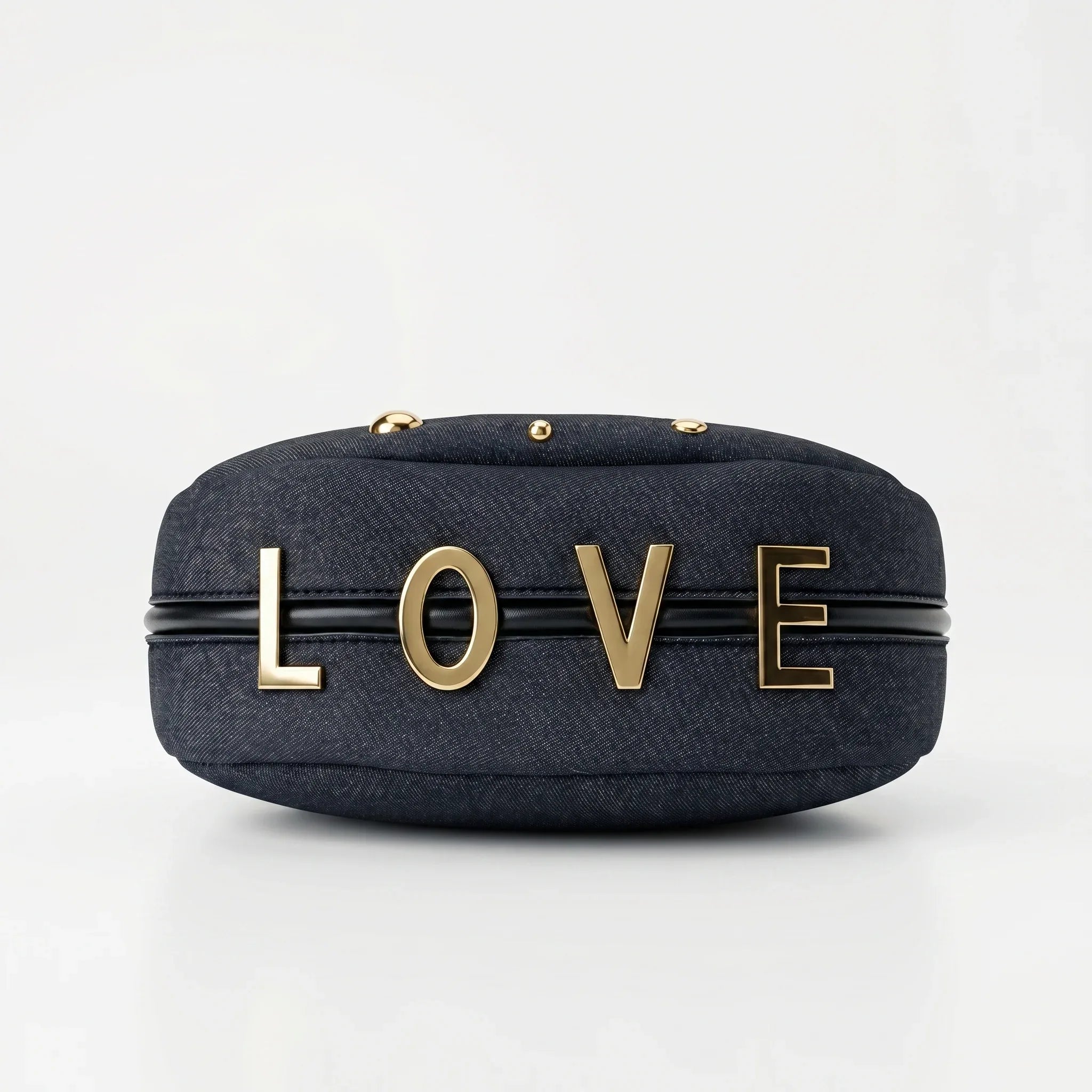 Borsa in Denim con Tracolla Rimovibile e Chiusura a Cerniera - Stile Donna Bags