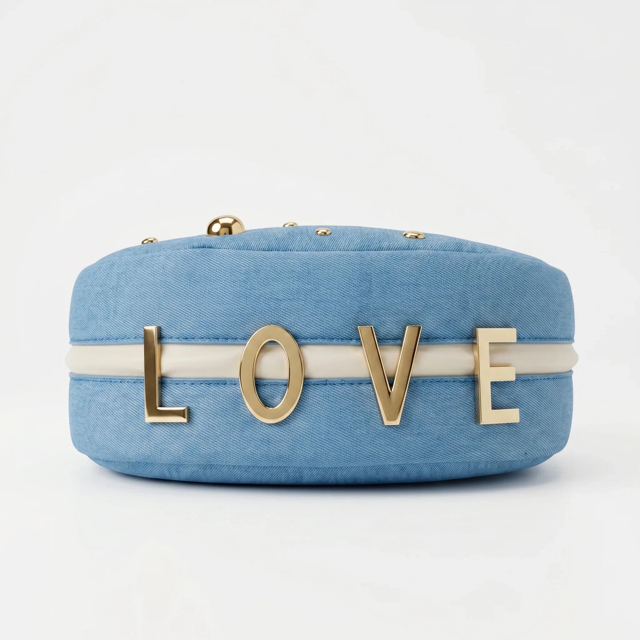 Borsa in Denim con Tracolla Rimovibile e Chiusura a Cerniera - Stile Donna Bags