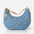 Borsa in Denim con Tracolla Rimovibile e Chiusura a Cerniera - Stile Donna Bags