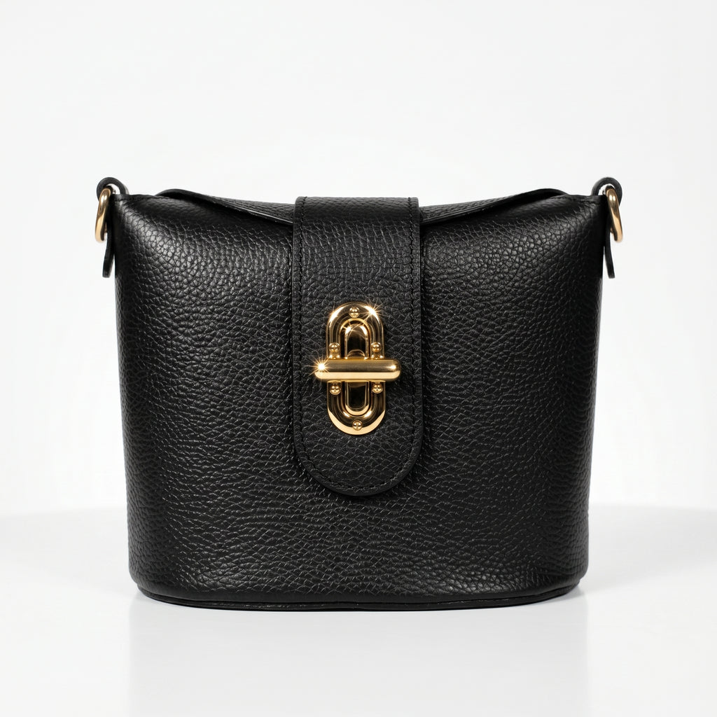 Borsa Emma in Vera Pelle con Chiusura a Torsione - Stile Donna Bags