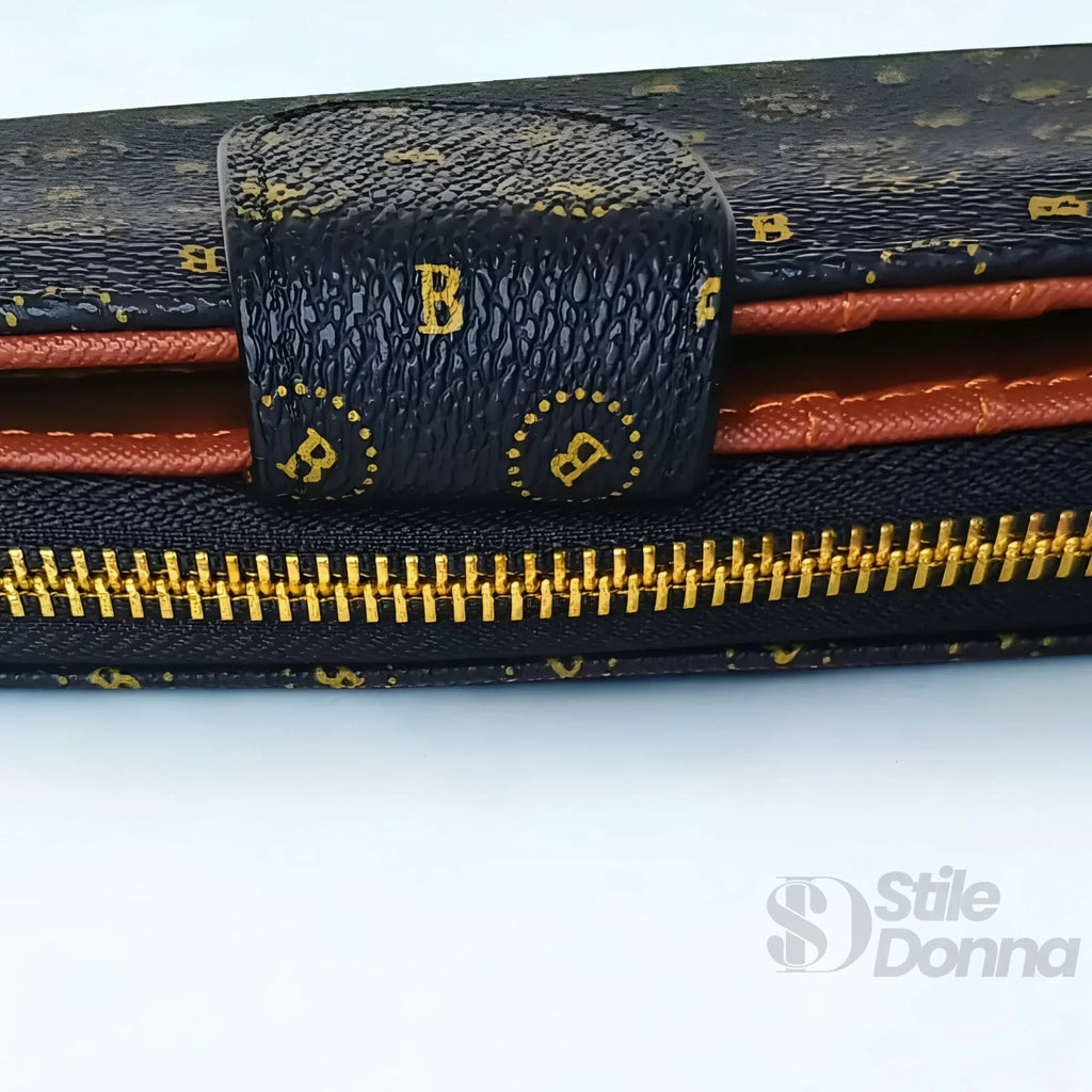 Briciole Portafoglio in Ecopelle con Colori a Contrasto - Stile Donna Bags