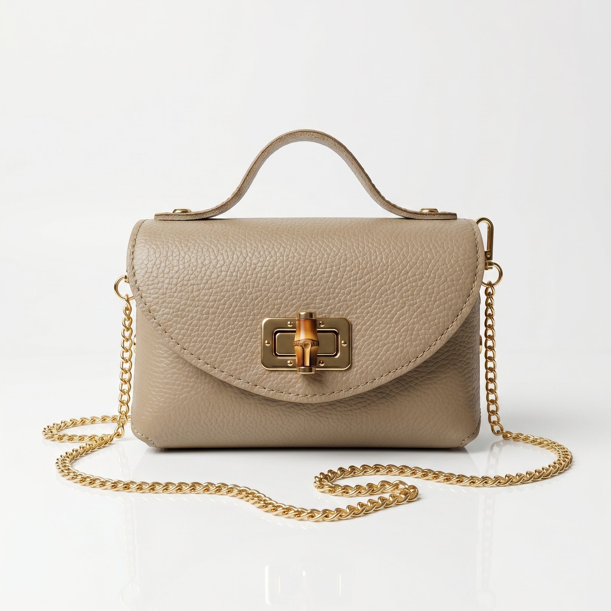Amina Mini Borsa in Vera Pelle con Catena Dorata - Stile Donna Bags