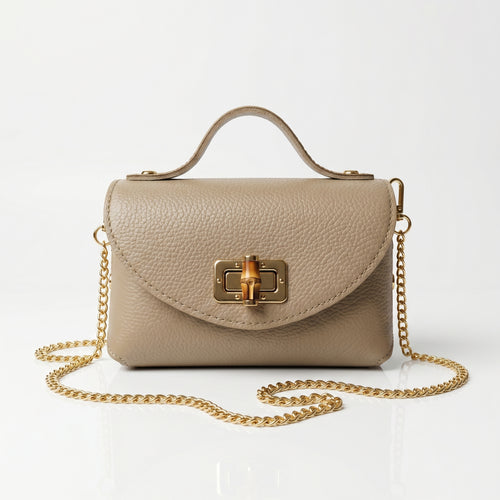 Amina Mini Borsa in Vera Pelle con Catena Dorata - Stile Donna Bags