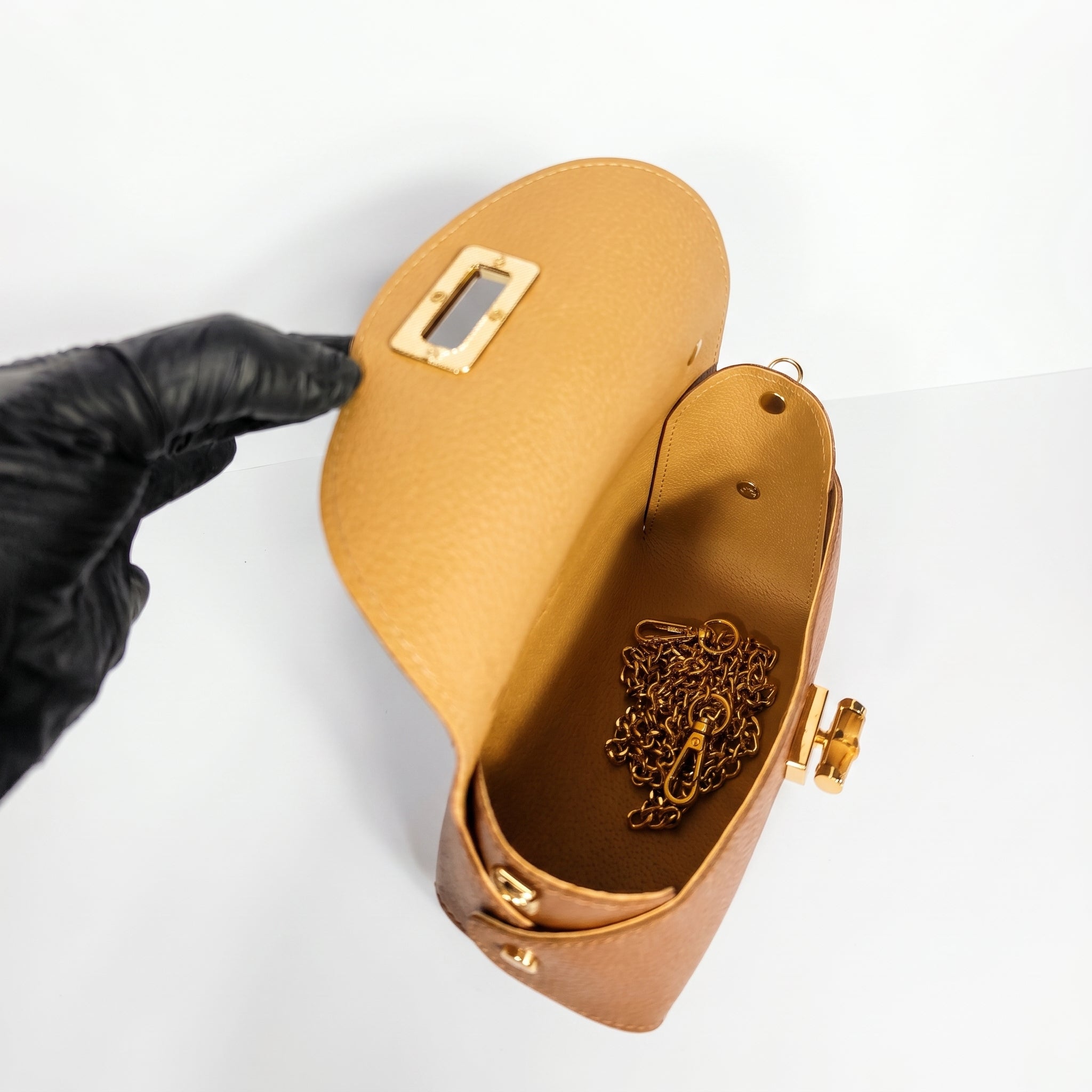 Amina Mini Borsa in Vera Pelle con Catena Dorata - Stile Donna Bags