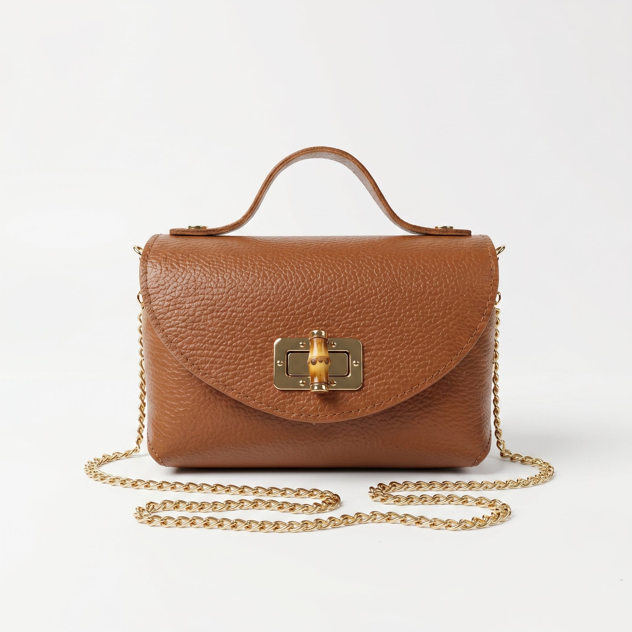 Amina Mini Borsa in Vera Pelle con Catena Dorata - Stile Donna Bags