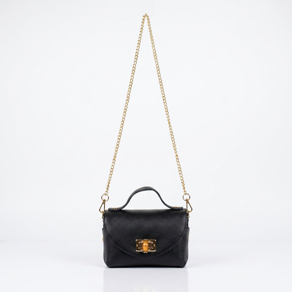 Amina Mini Borsa in Vera Pelle con Catena Dorata - Stile Donna Bags