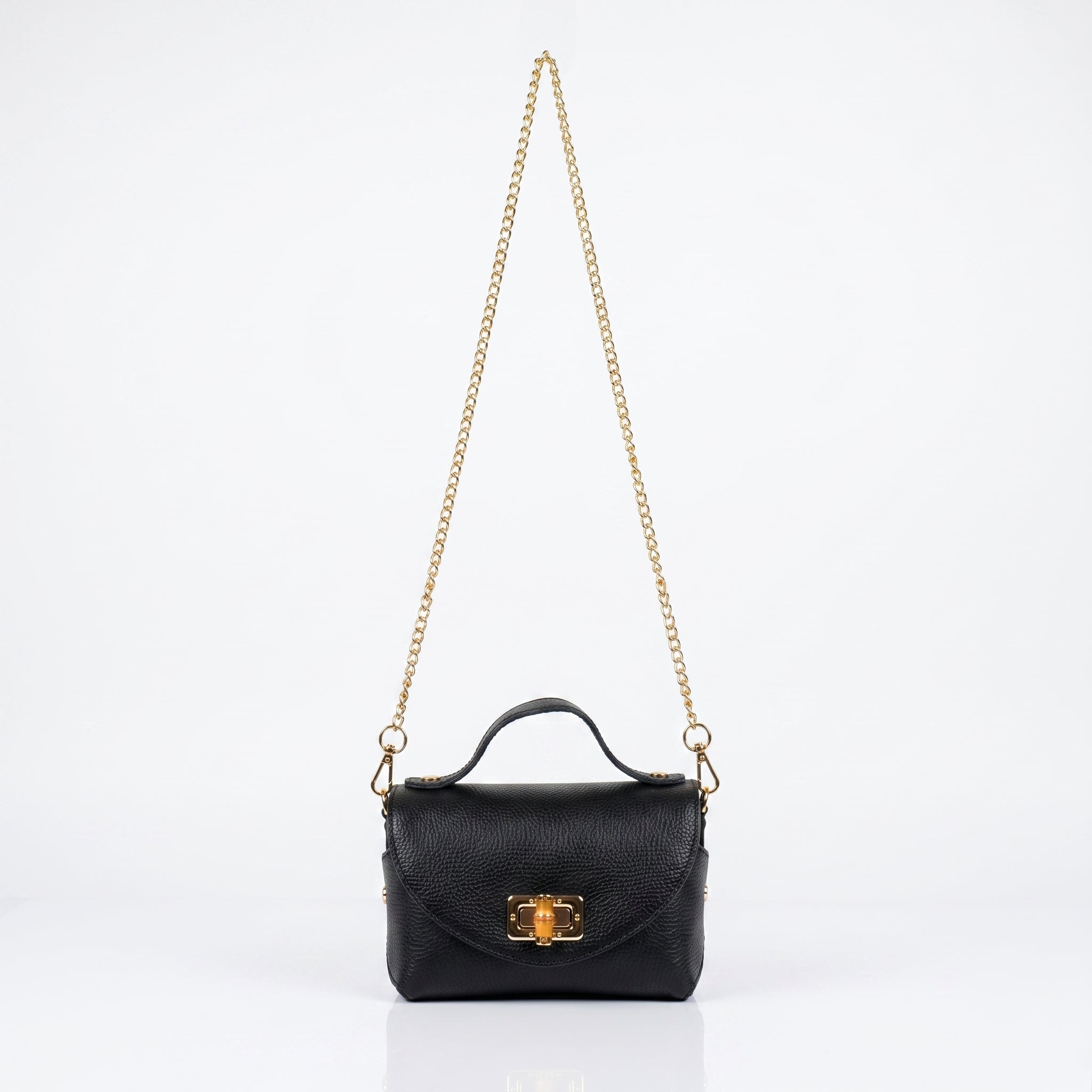 Amina Mini Borsa in Vera Pelle con Catena Dorata - Stile Donna Bags