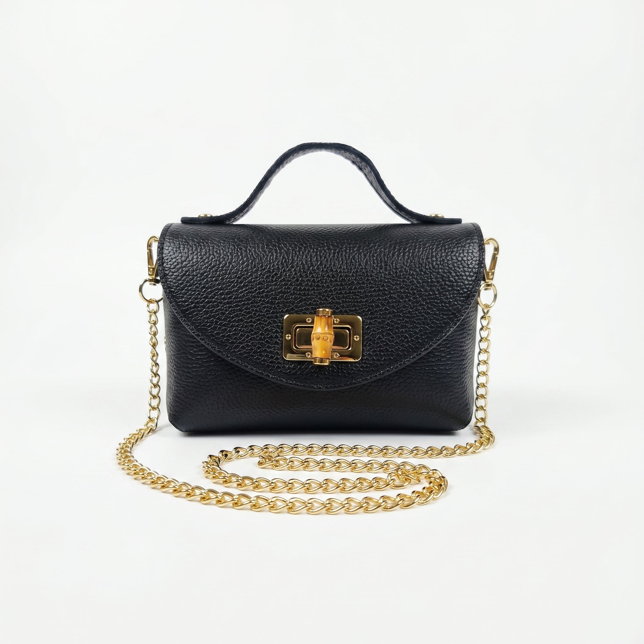 Amina Mini Borsa in Vera Pelle con Catena Dorata - Stile Donna Bags