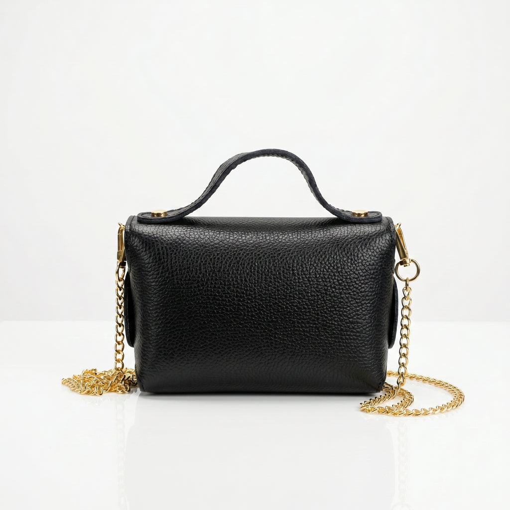 Amina Mini Borsa in Vera Pelle con Catena Dorata - Stile Donna Bags