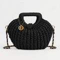 Oliva Borsa a Mano a Bolla in Corda di Cotone Intrecciata con Tracolla a Catena - Stile Donna Bags