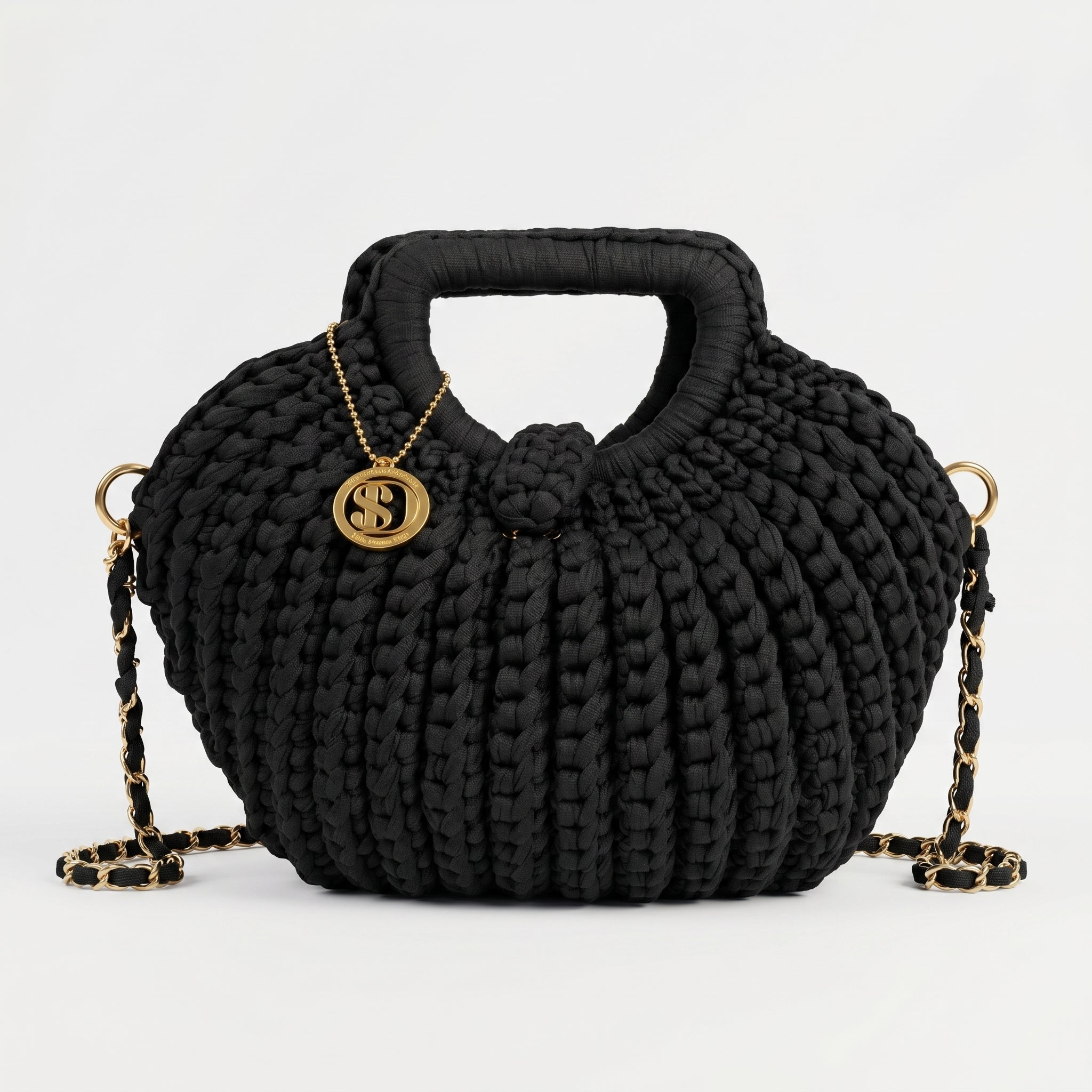 Oliva Borsa a Mano a Bolla in Corda di Cotone Intrecciata con Tracolla a Catena - Stile Donna Bags