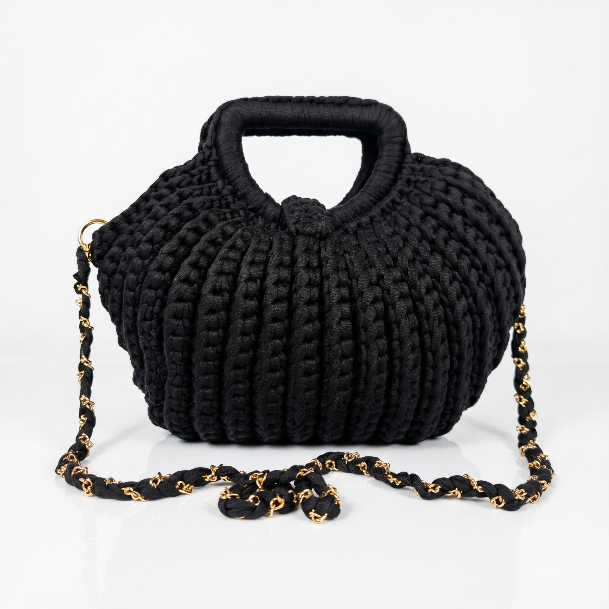Oliva Borsa a Mano a Bolla in Corda di Cotone Intrecciata con Tracolla a Catena - Stile Donna Bags