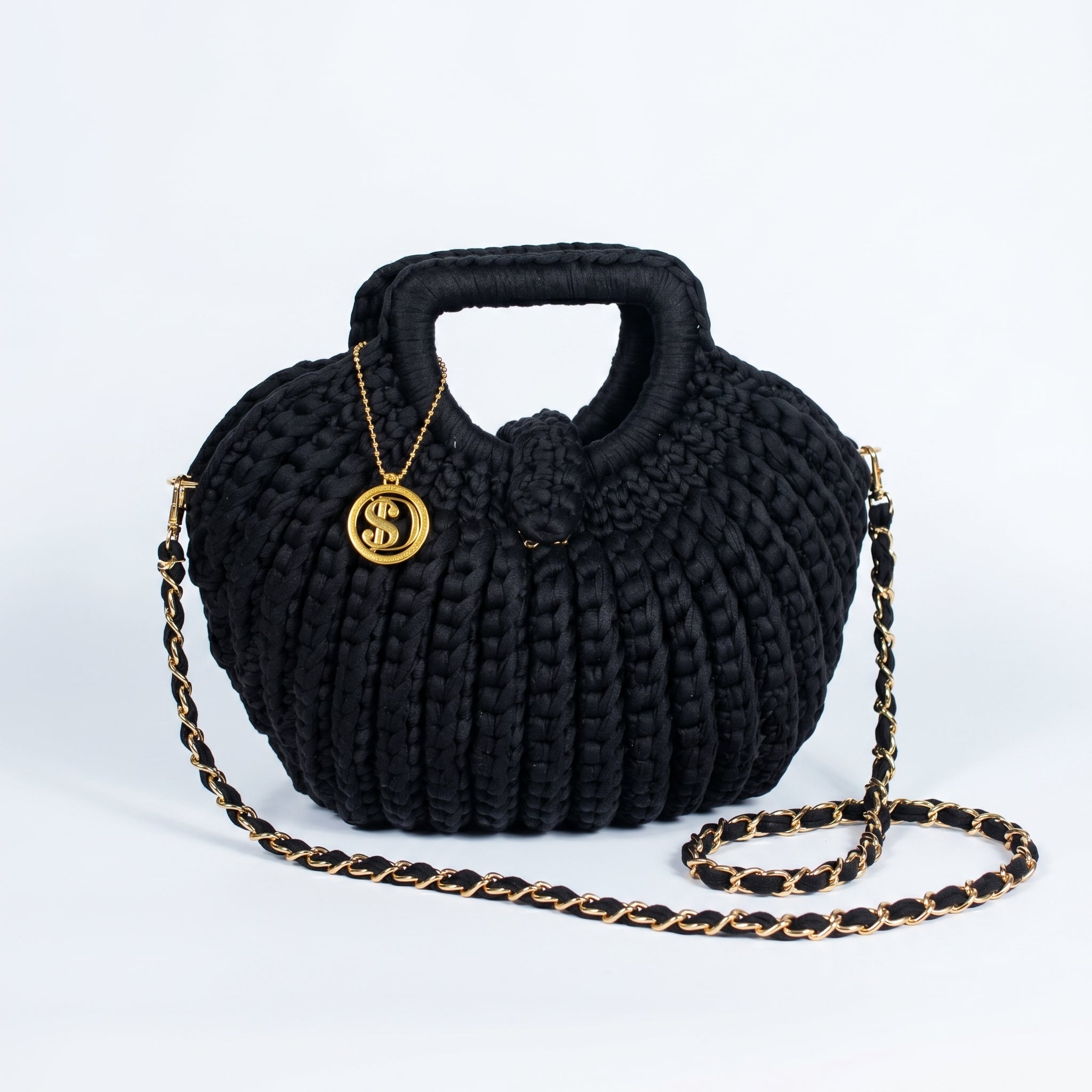 Oliva Borsa a Mano a Bolla in Corda di Cotone Intrecciata con Tracolla a Catena - Stile Donna Bags