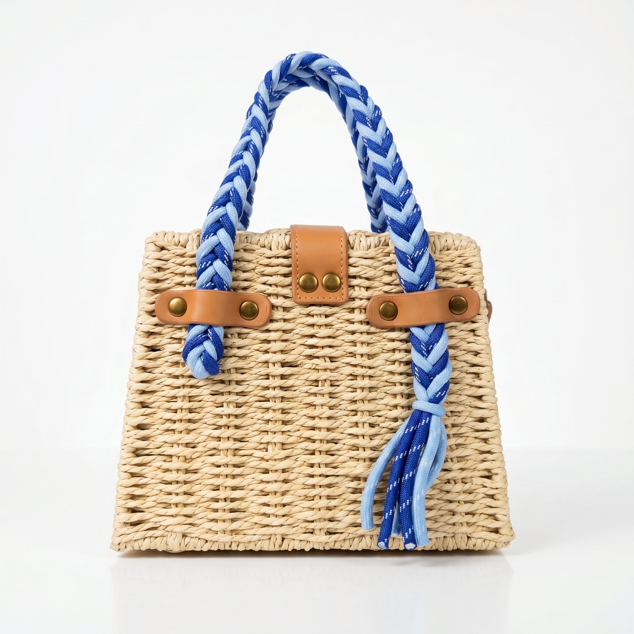 Anita Borsa a Cestino in Rafia con Manico Intrecciato e Tracolla - Stile Donna Bags