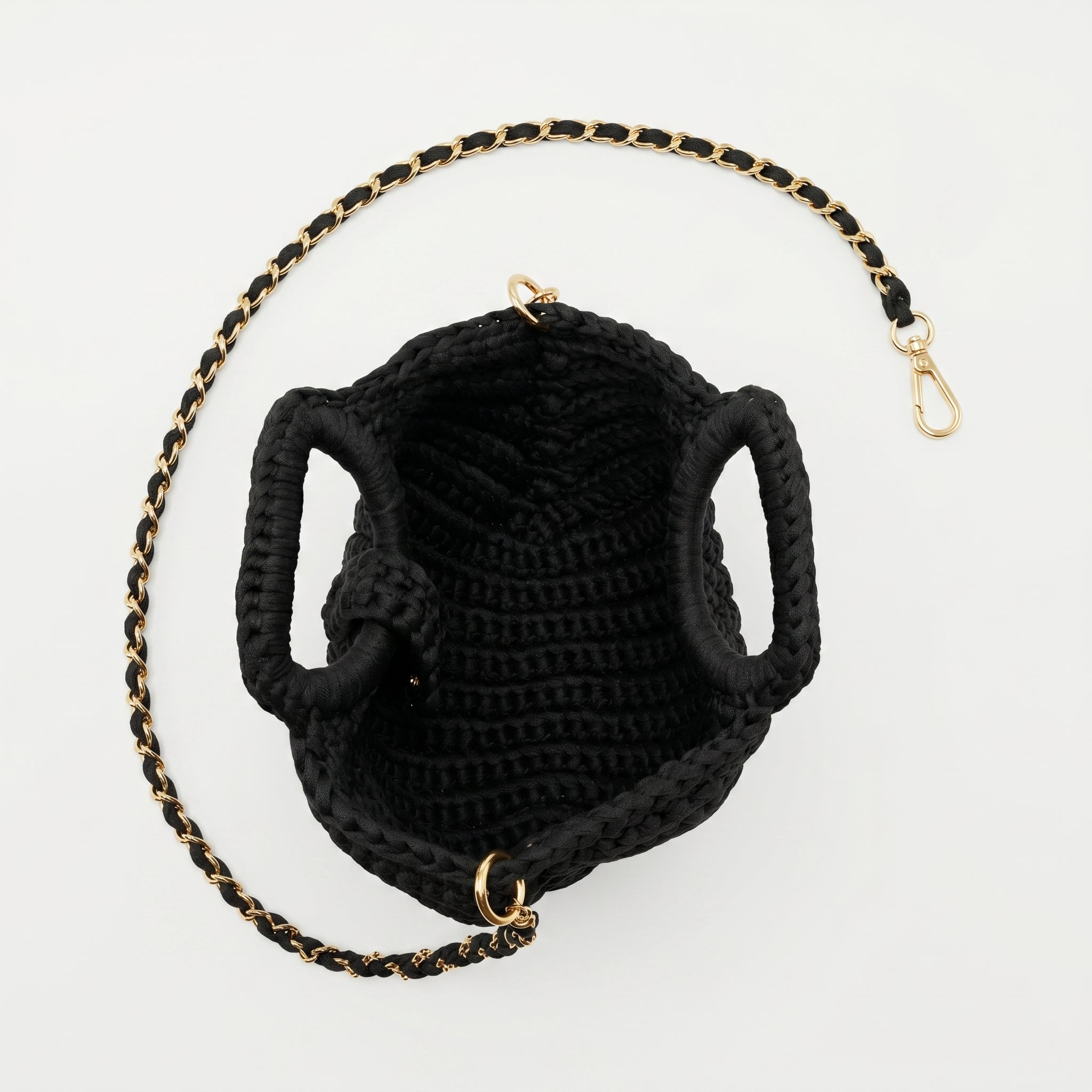 Oliva Borsa a Mano a Bolla in Corda di Cotone Intrecciata con Tracolla a Catena - Stile Donna Bags