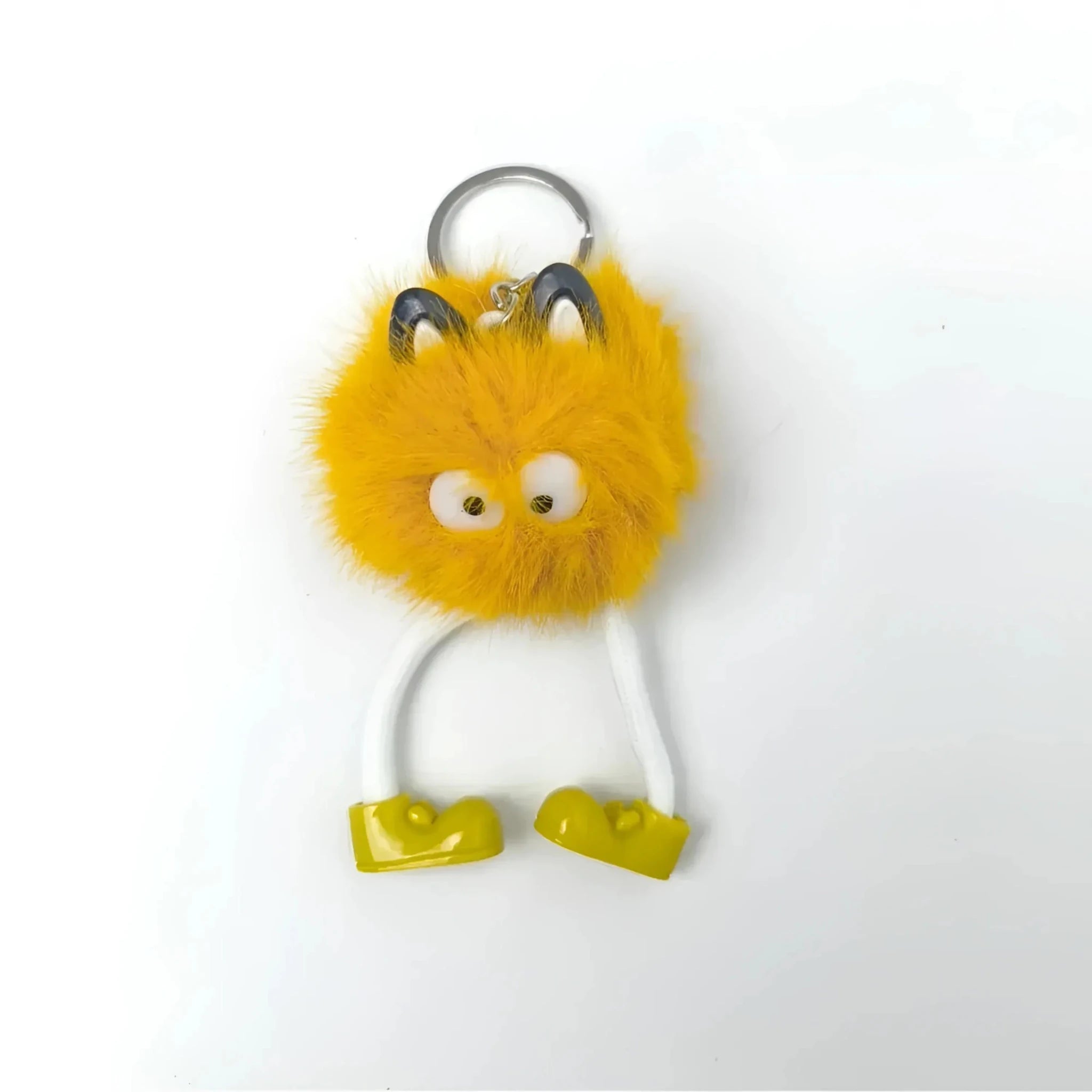 Charm per Borsa Pom Pom con Personaggio in Pelliccia Sintetica - Stile Donna Bags