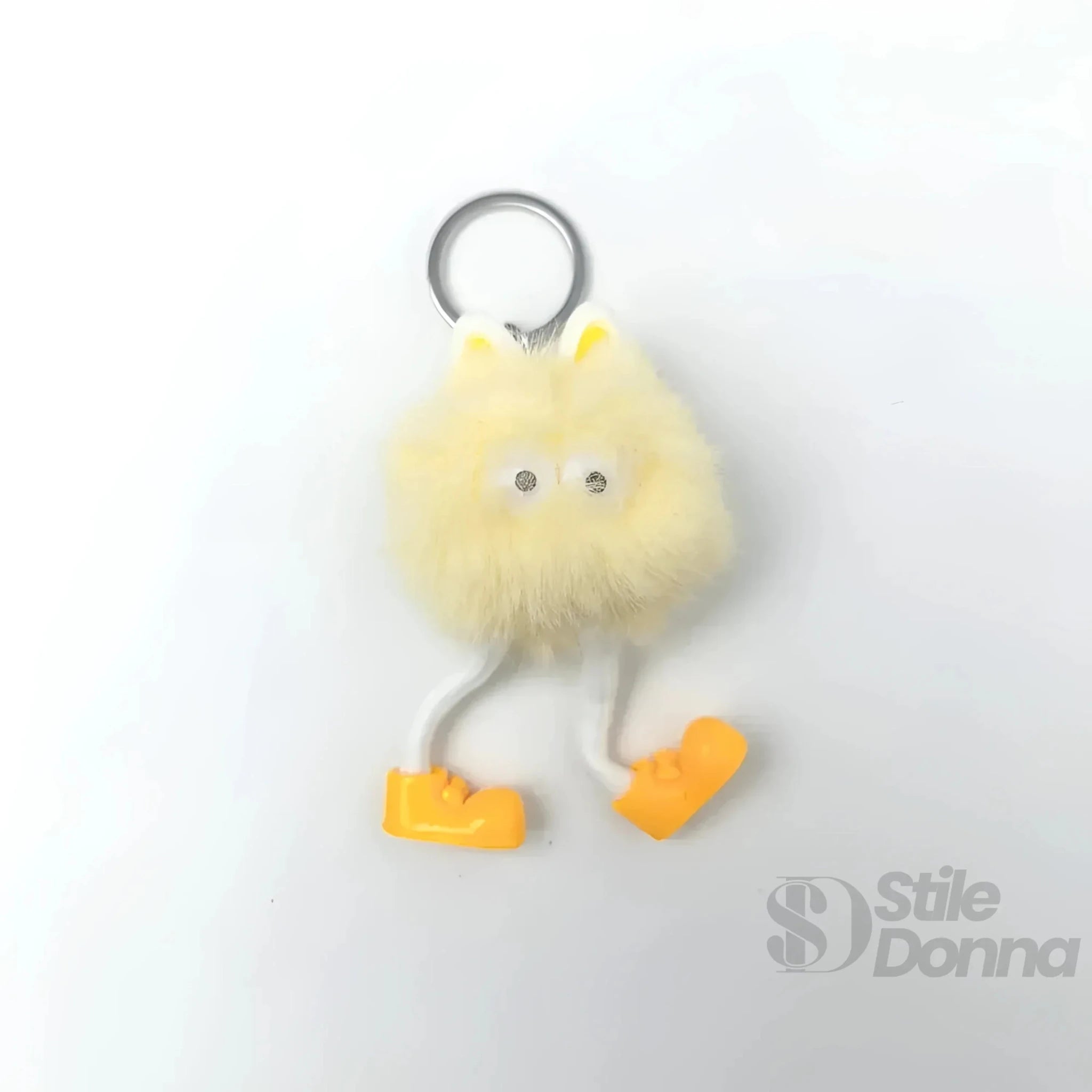 Charm per Borsa Pom Pom con Personaggio in Pelliccia Sintetica - Stile Donna Bags