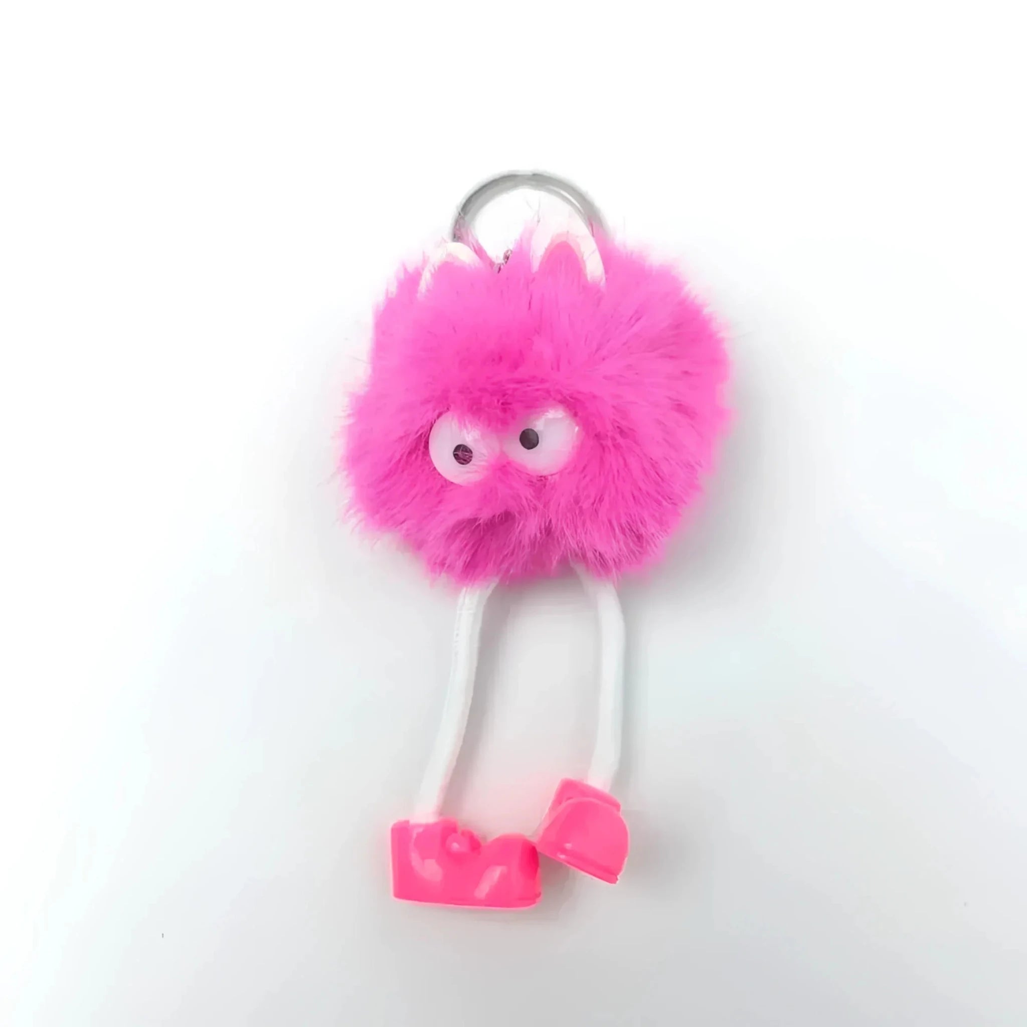 Charm per Borsa Pom Pom con Personaggio in Pelliccia Sintetica - Stile Donna Bags