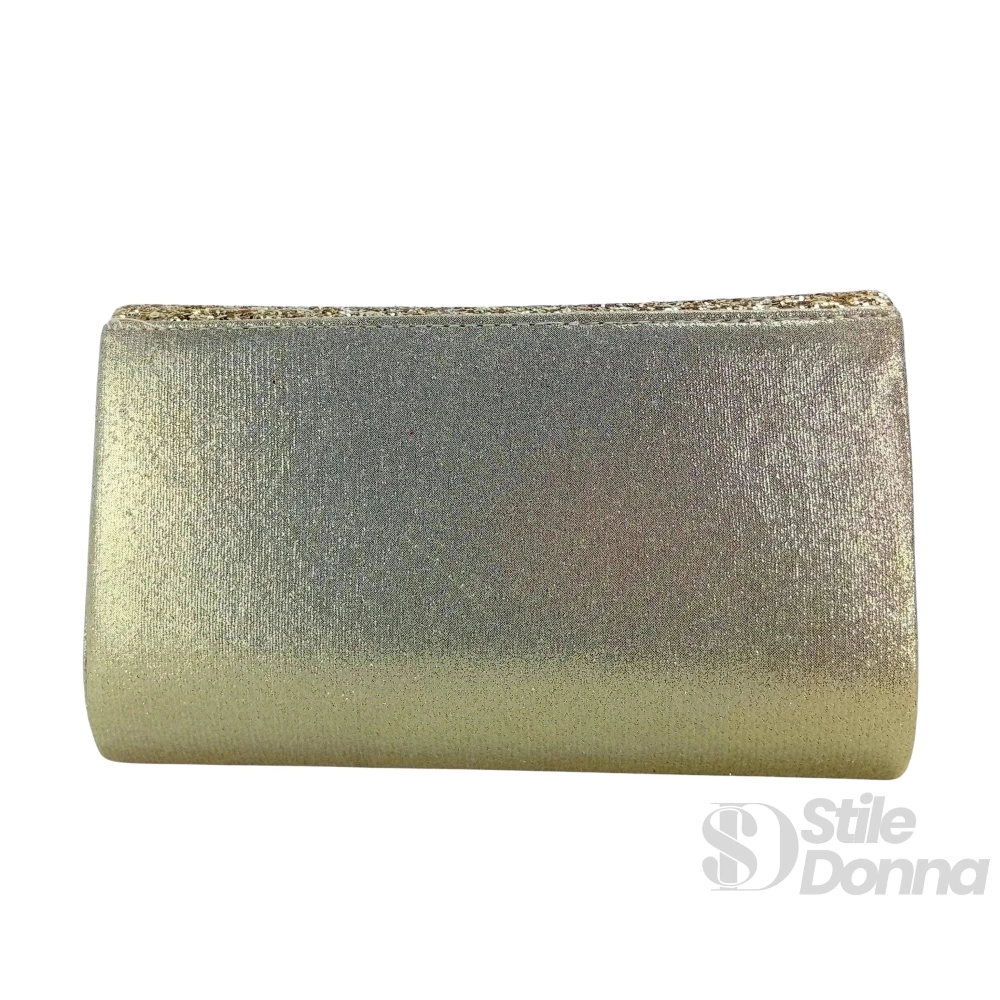 Clutch Busta Argentata da Sera in Strass e Microfibra - Stile Donna Bags