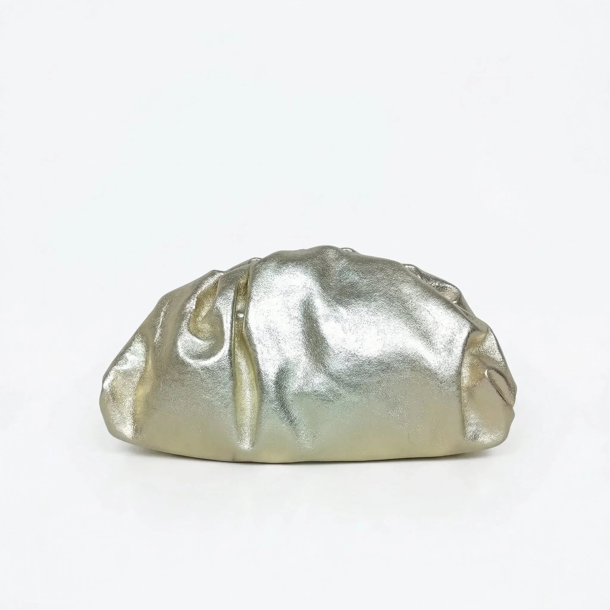 Clutch Metallizzata in Vera Pelle con Catena Dorata per Serate - Stile Donna Bags