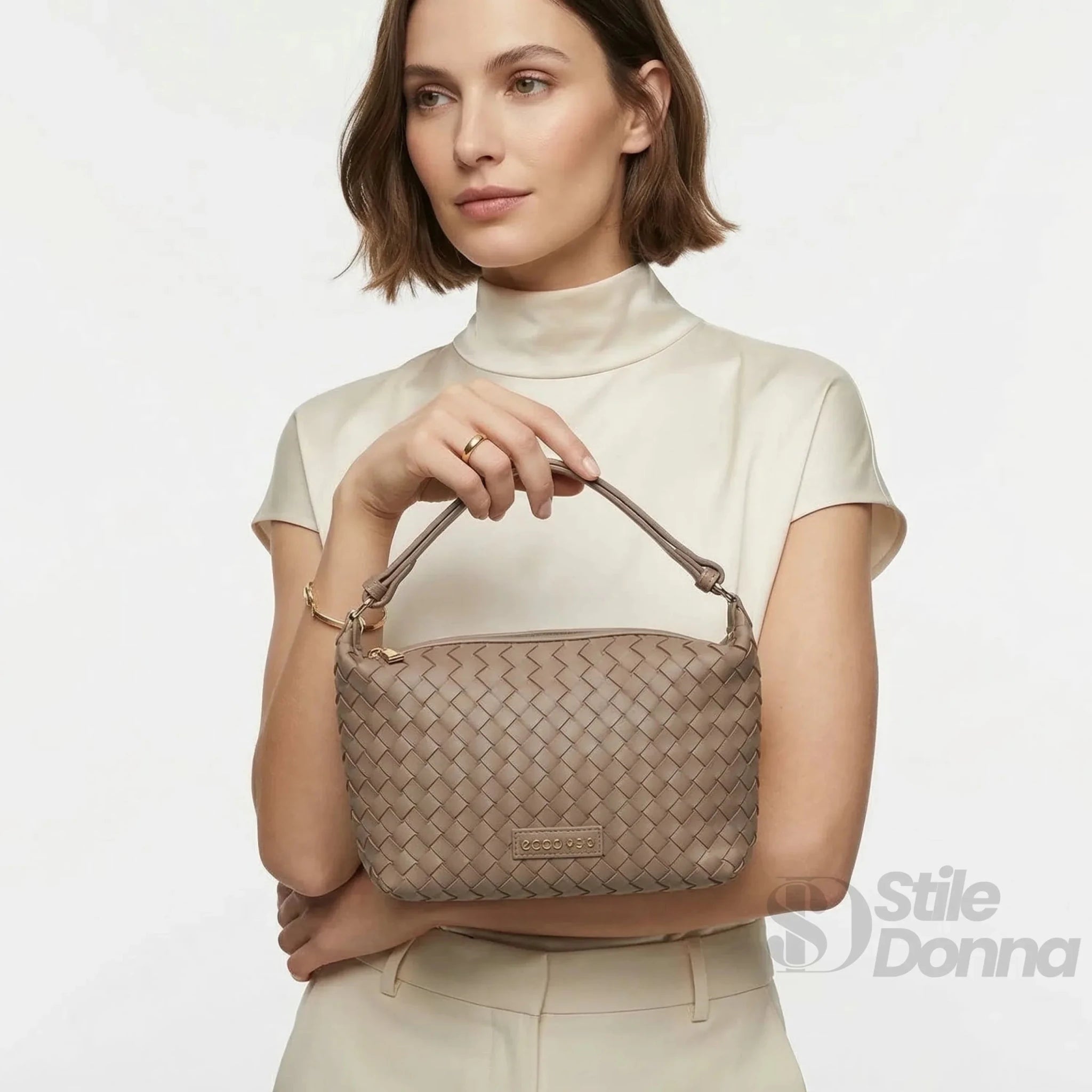 Coconuda Borsa Intrecciata in Ecopelle con Manico - Stile Donna Bags