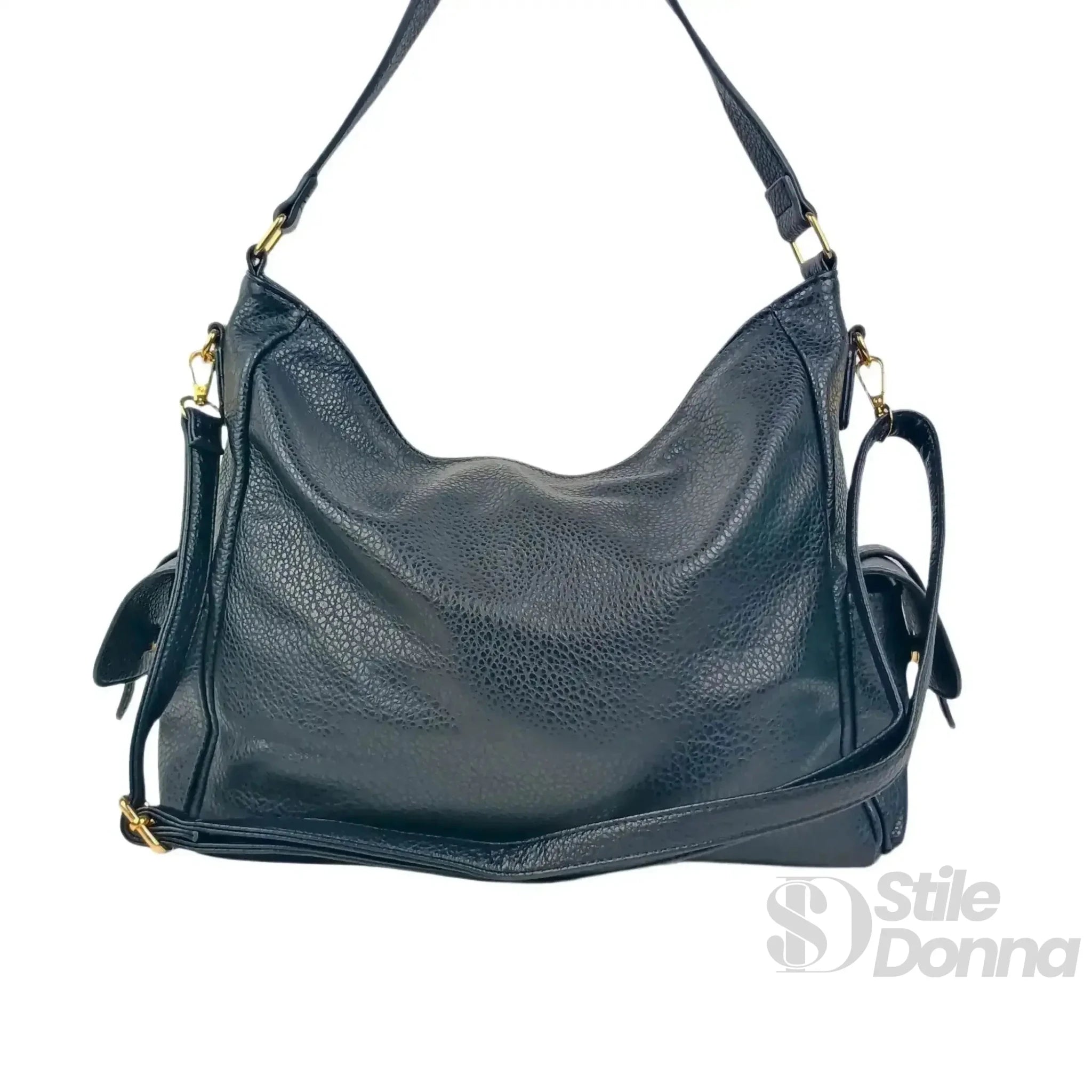 Coconuda Borsa Shopper in Ecopelle Nera con Tasche Multiple - Stile Donna Bags