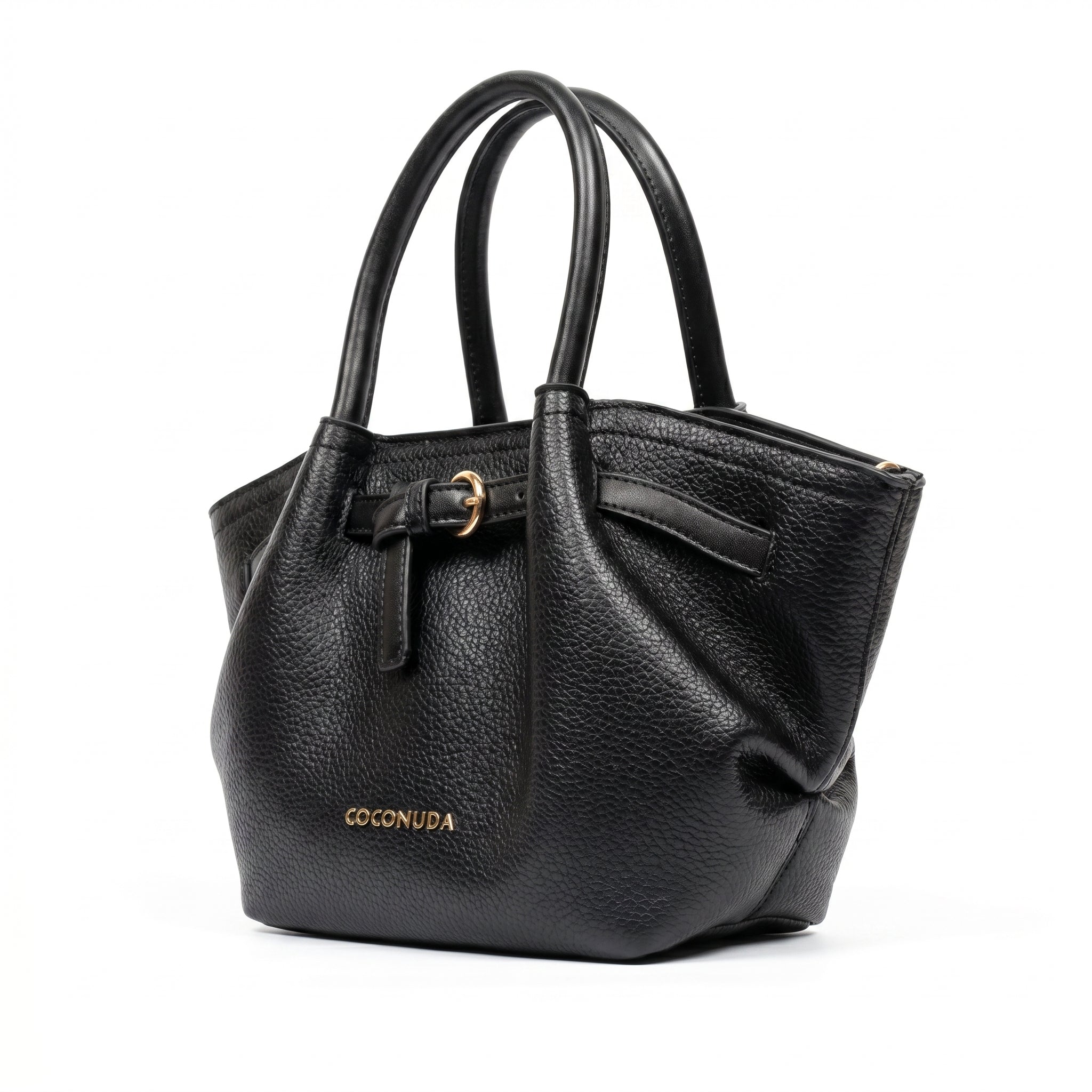 Coconuda Borsa a Mano in Ecopelle Martellata Nera - Stile Donna Bags