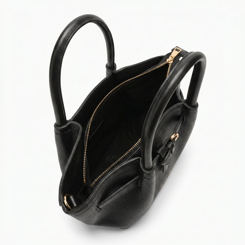 Coconuda Borsa a Mano in Ecopelle Martellata Nera - Stile Donna Bags