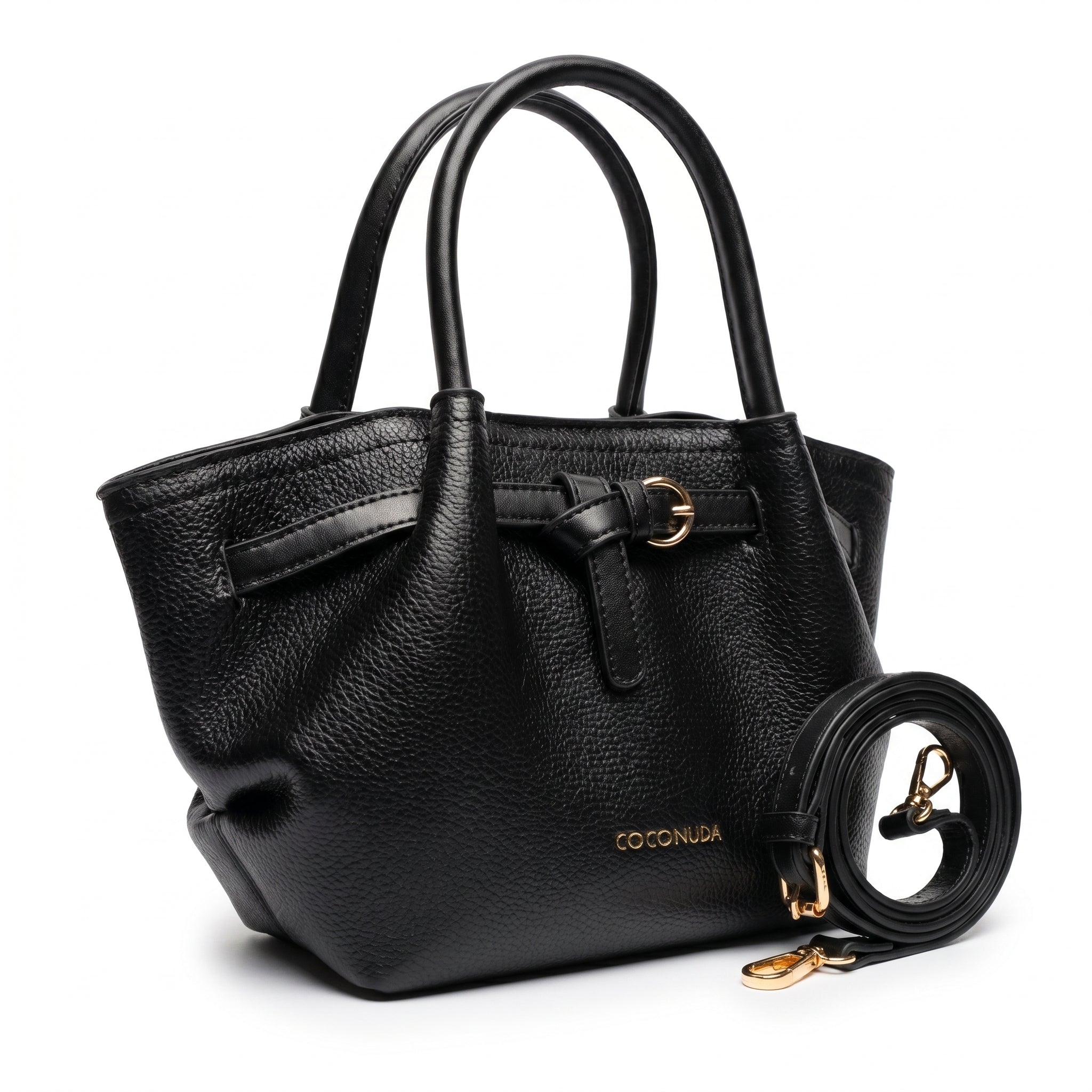 Coconuda Borsa a Mano in Ecopelle Martellata Nera - Stile Donna Bags