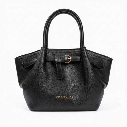 Coconuda Borsa a Mano in Ecopelle Martellata Nera - Stile Donna Bags